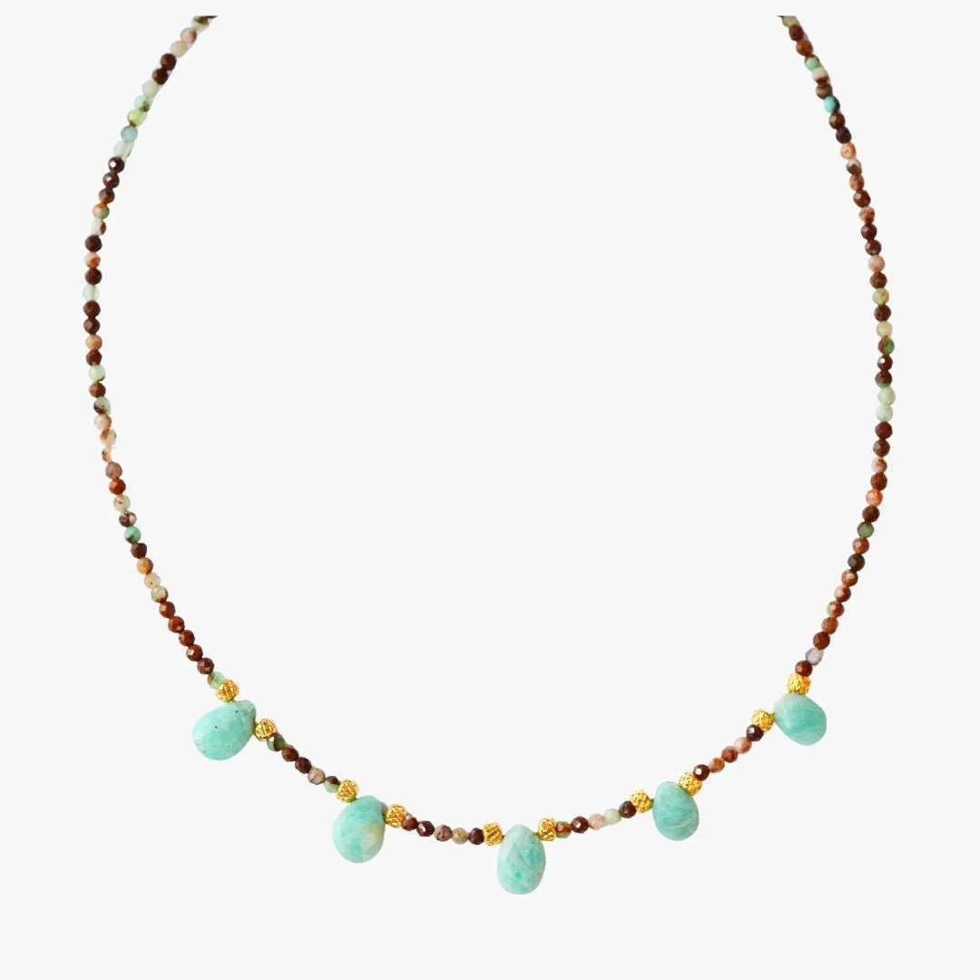 Collier chrysoprase Marron PUNARNAVA