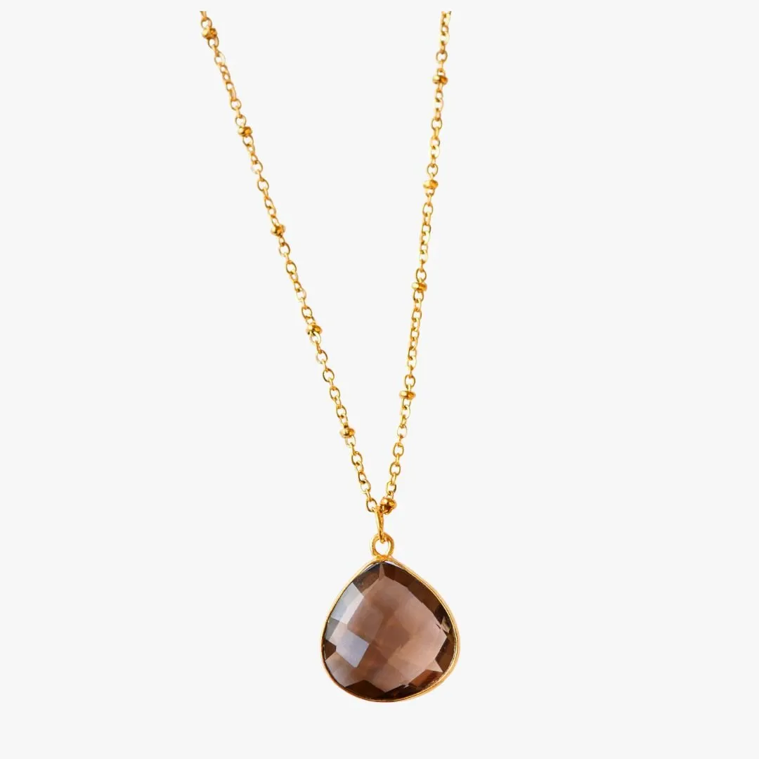 Collier quartz fumé Marron JUSTINE