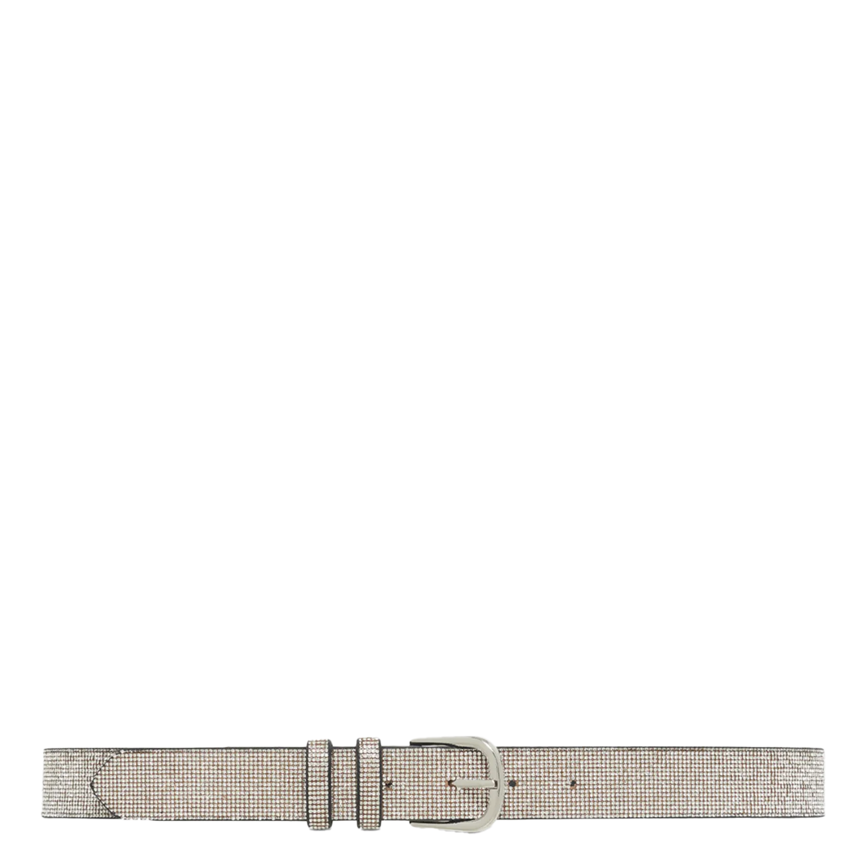 Ceinture en cuir à strass Argent REYNA