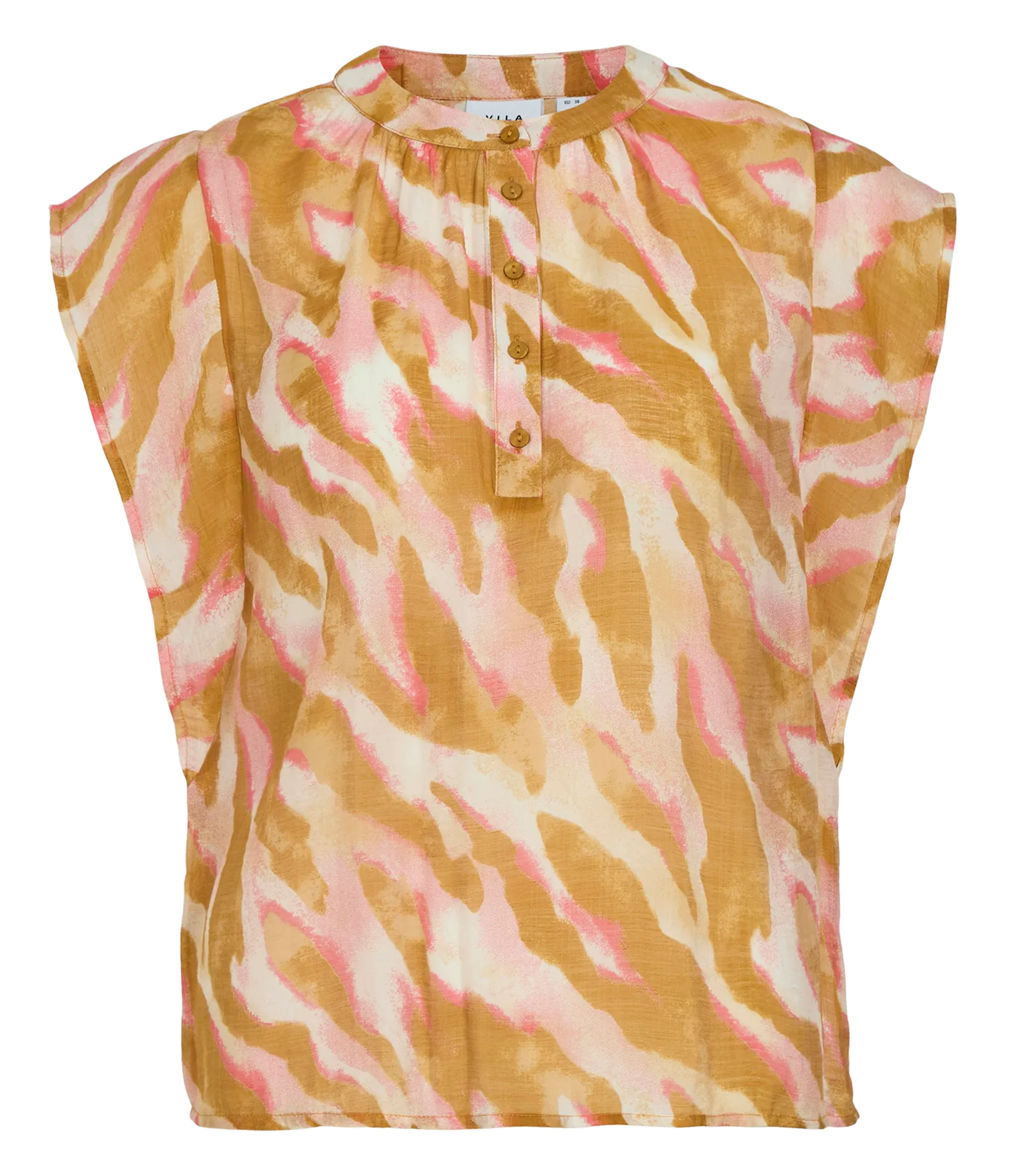 Top droit imprimé Marron