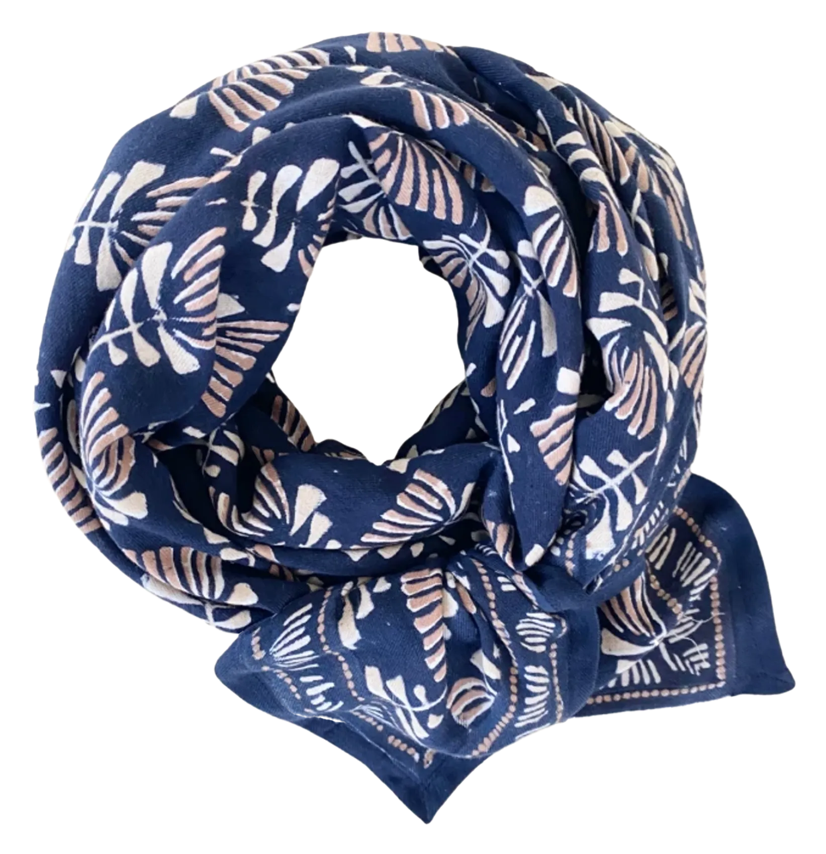 Foulard en coton imprimé Bleu LATIKA