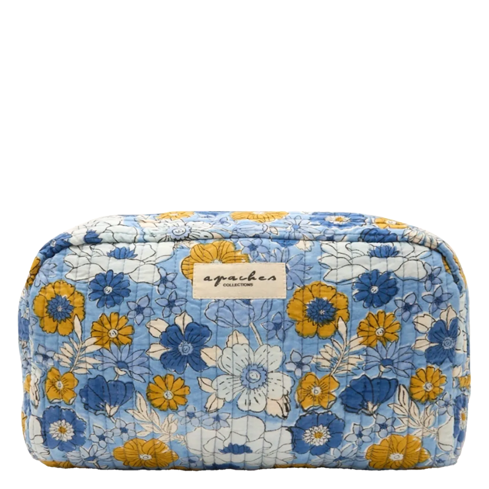 Trousse en coton imprimé Bleu GAYANE