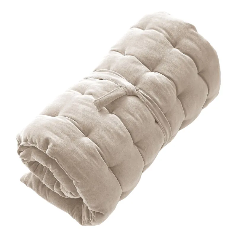Coussin de sol en velours de coton Beige