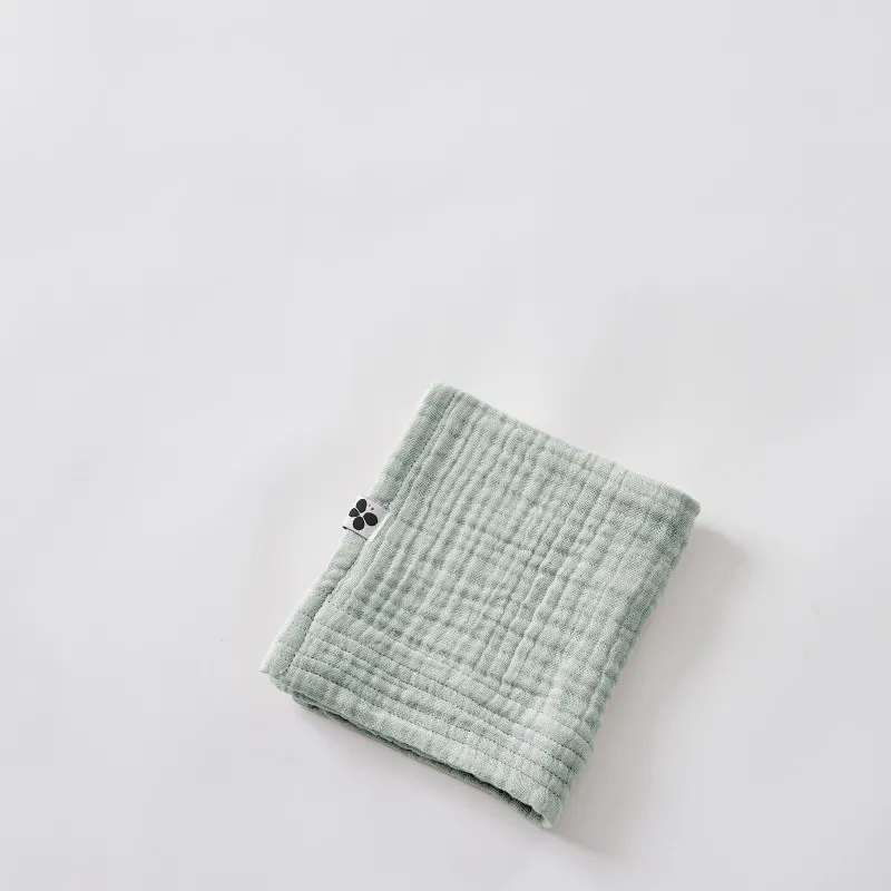 Serviette invité 30 x 50 cm gaze de coton unie gaïa Bleu