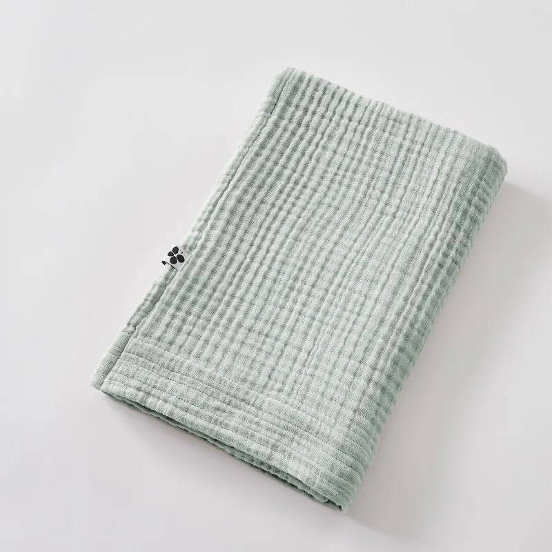 Serviette de toilette 50 x 90 cm gaze de coton unie gaïa Bleu