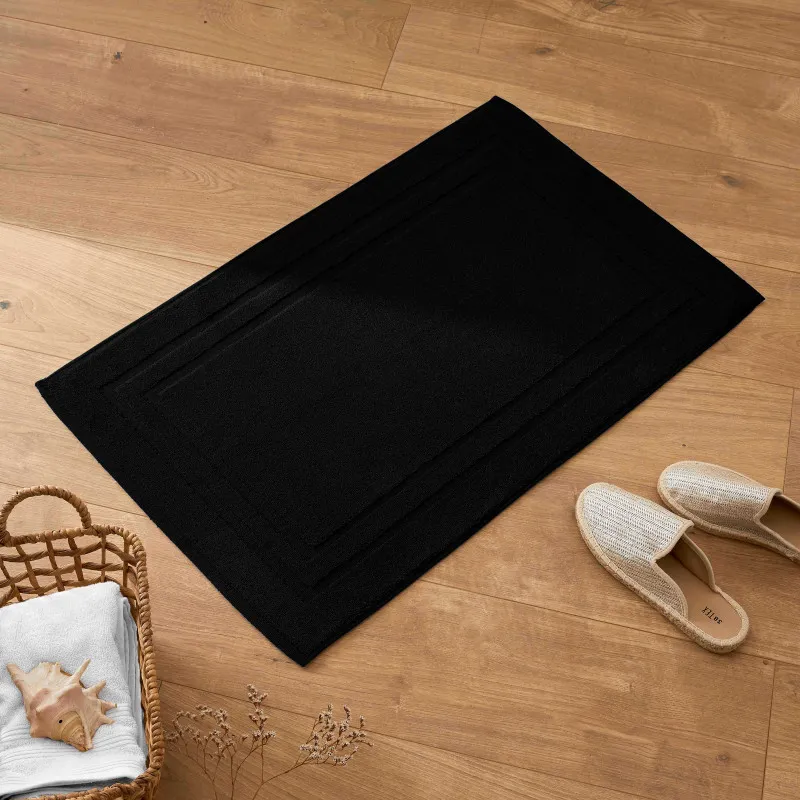 Tapis de bain 100% coton peigné Noir