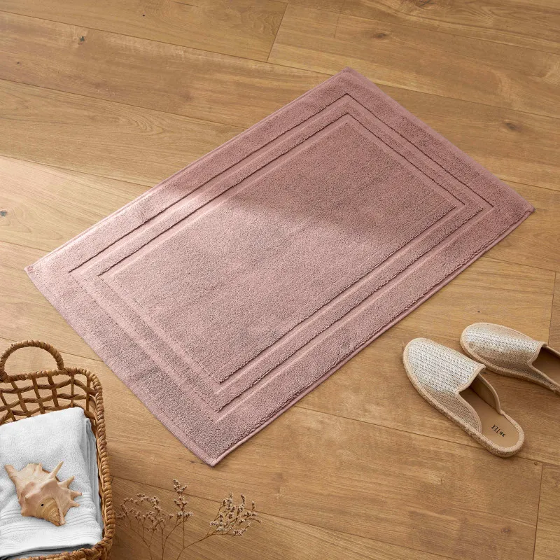 Tapis de bain 100% coton peigné Rose