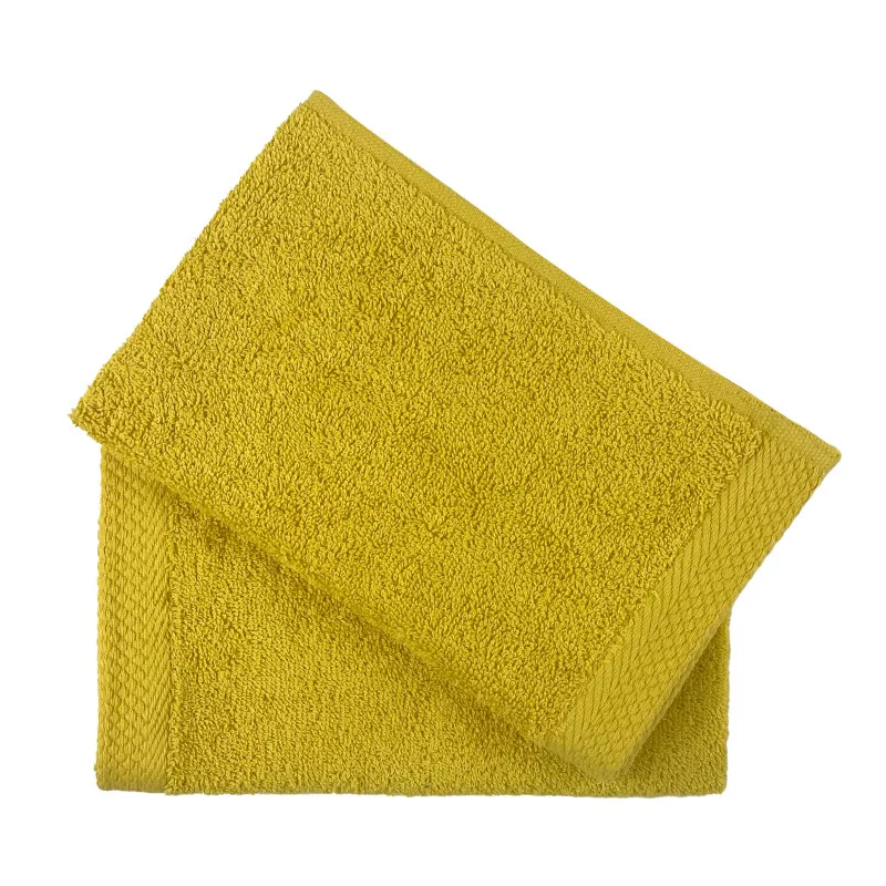 Serviette de toilette 100% coton pigné Jaune
