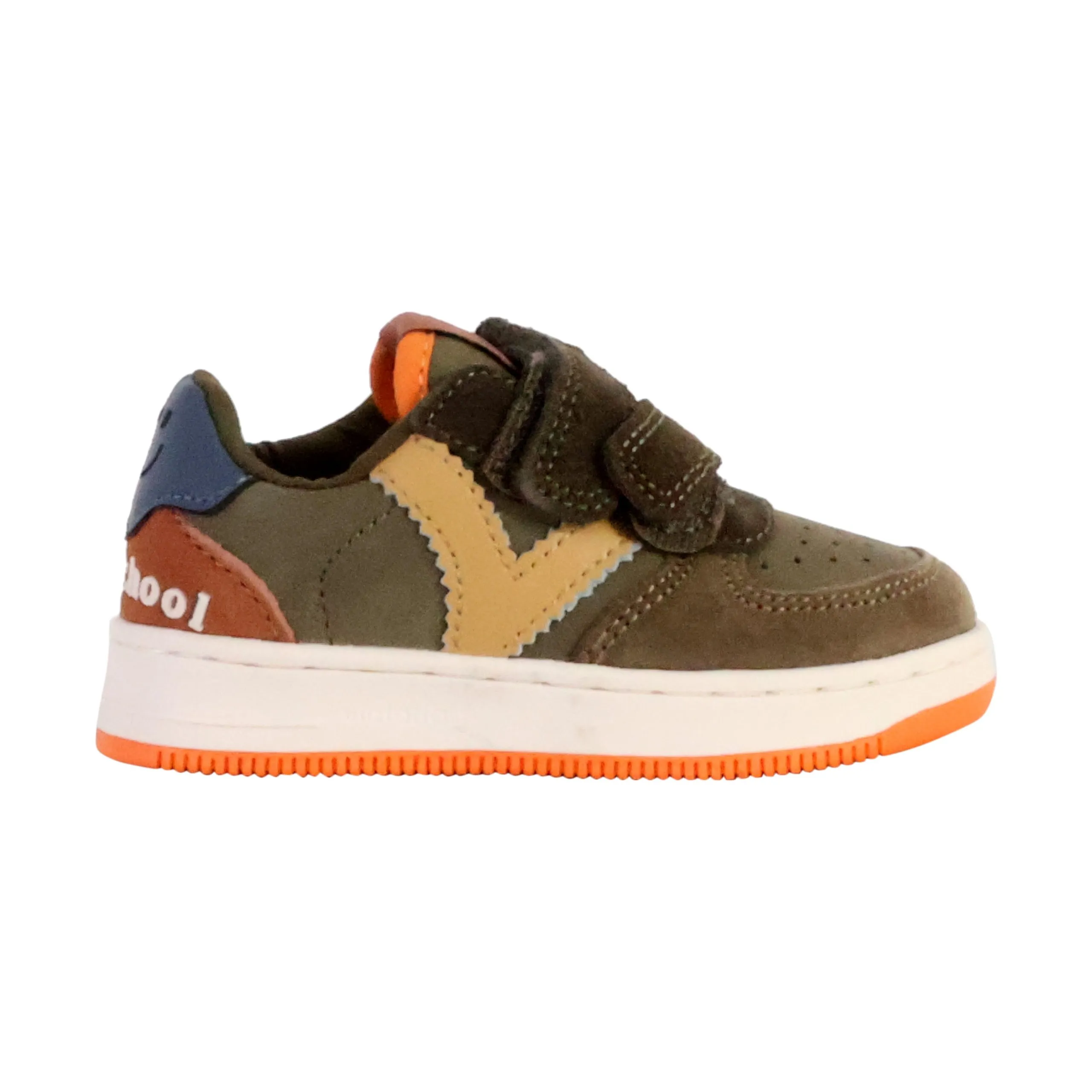 Basket cuir enfant Kaki