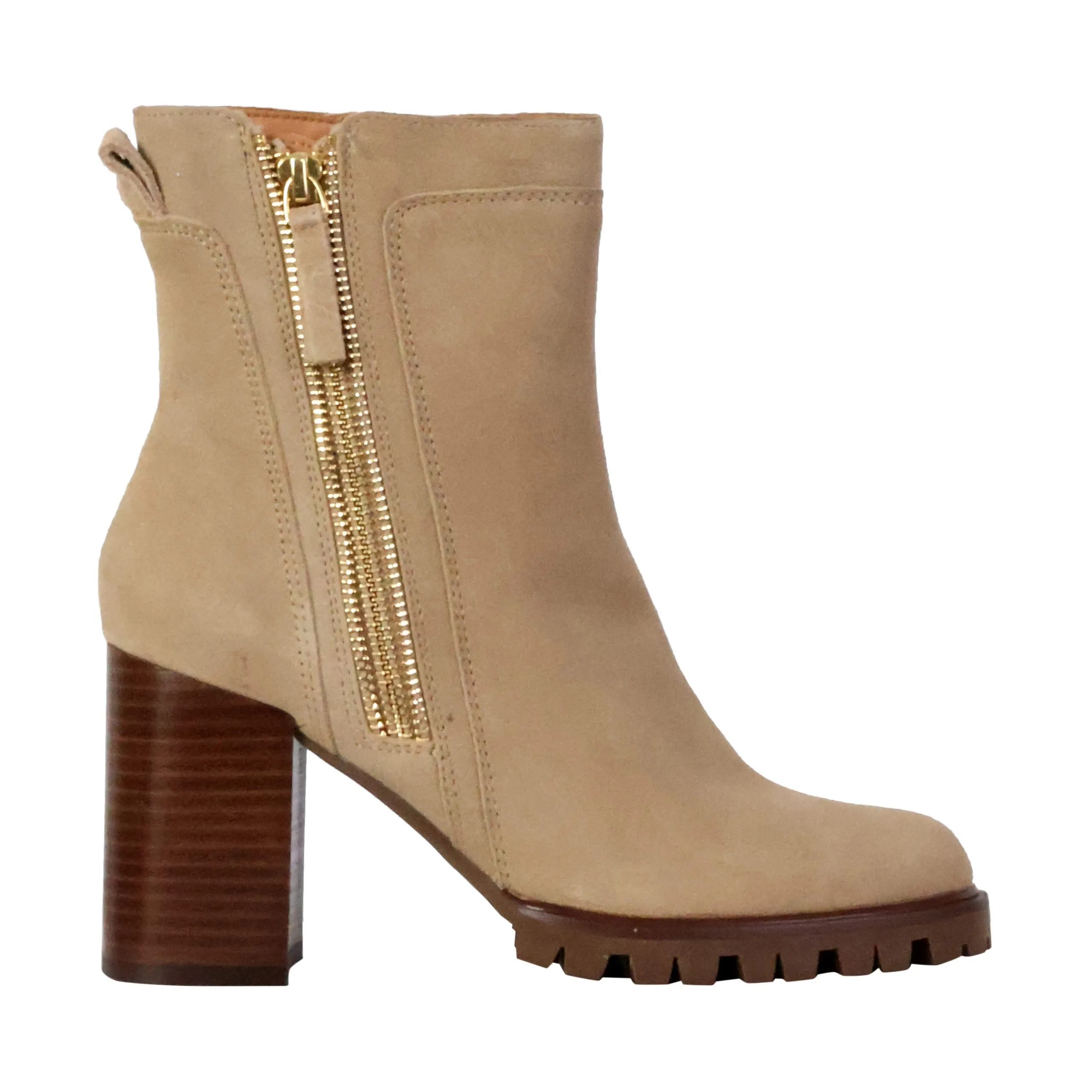 Bottines à talon cuir silene Beige