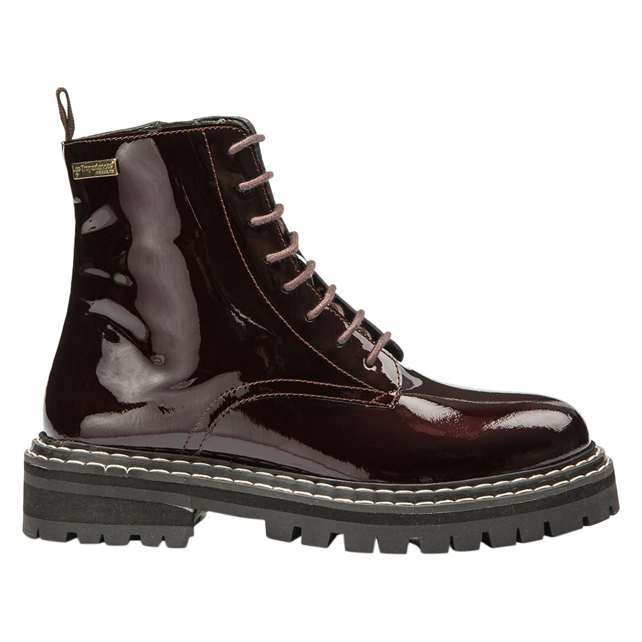 Bottines en cuir vernis Rouge