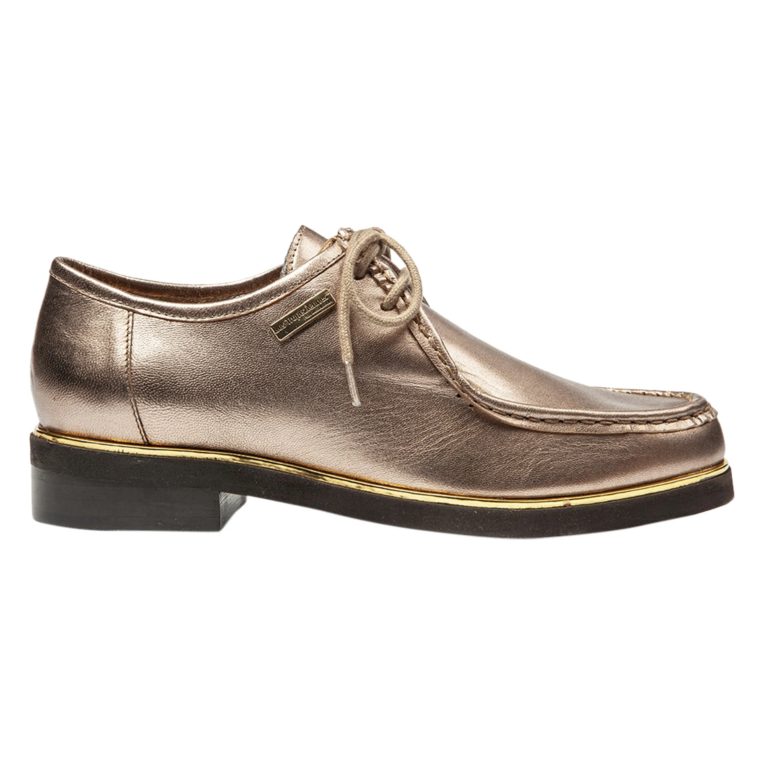 Derbies en cuir Doré