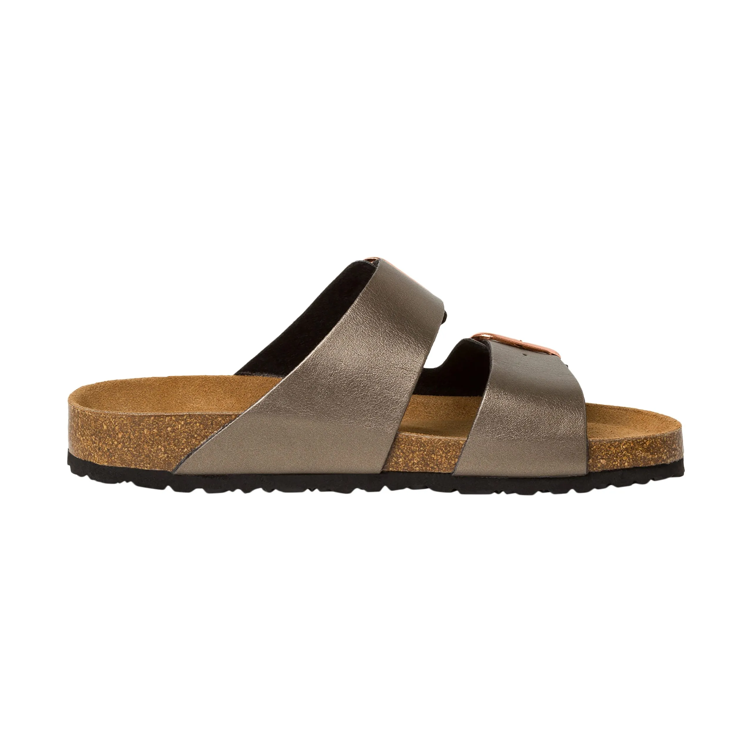 Mules à enfiler plate Gris