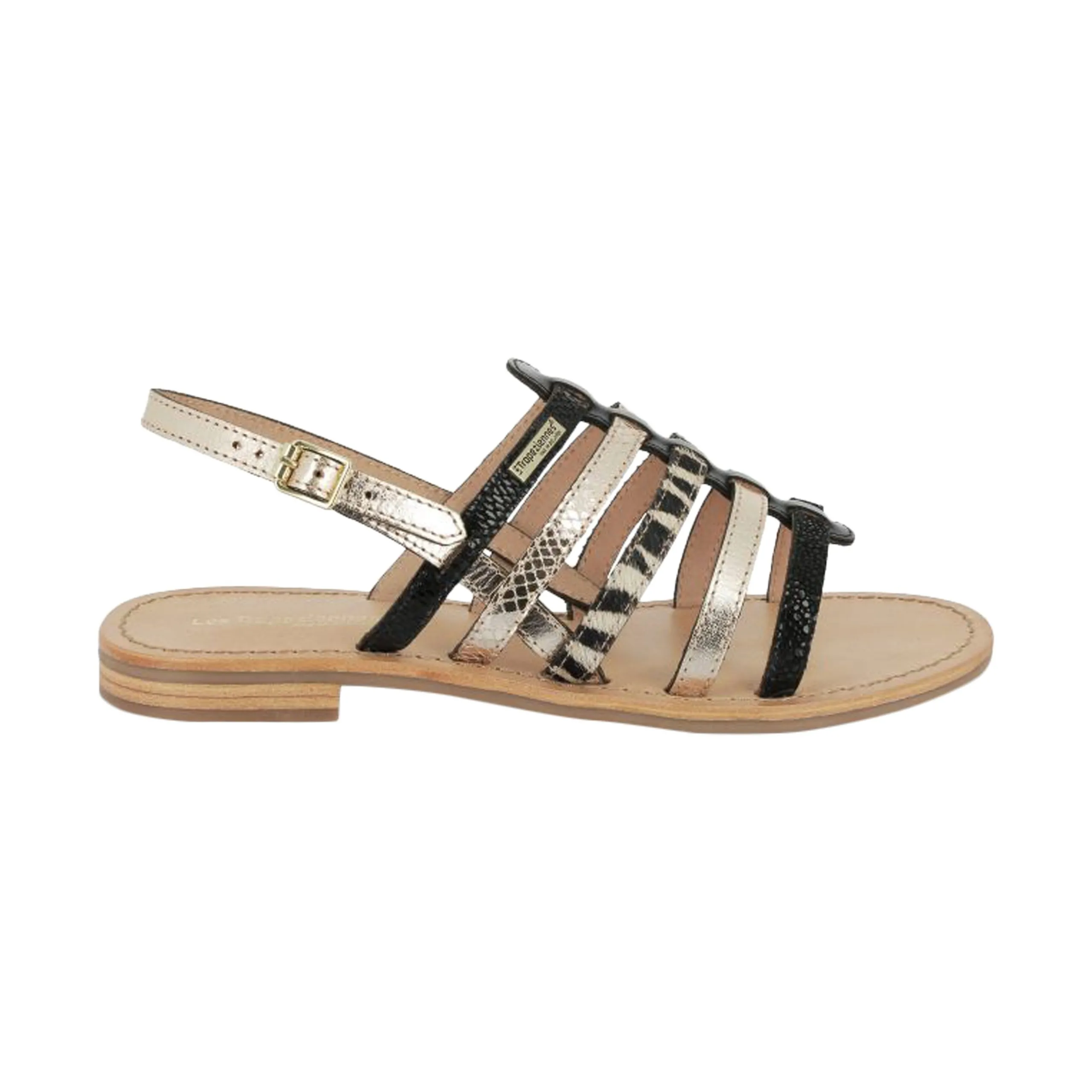 Sandales cuir par m.belarbi havagum Noir