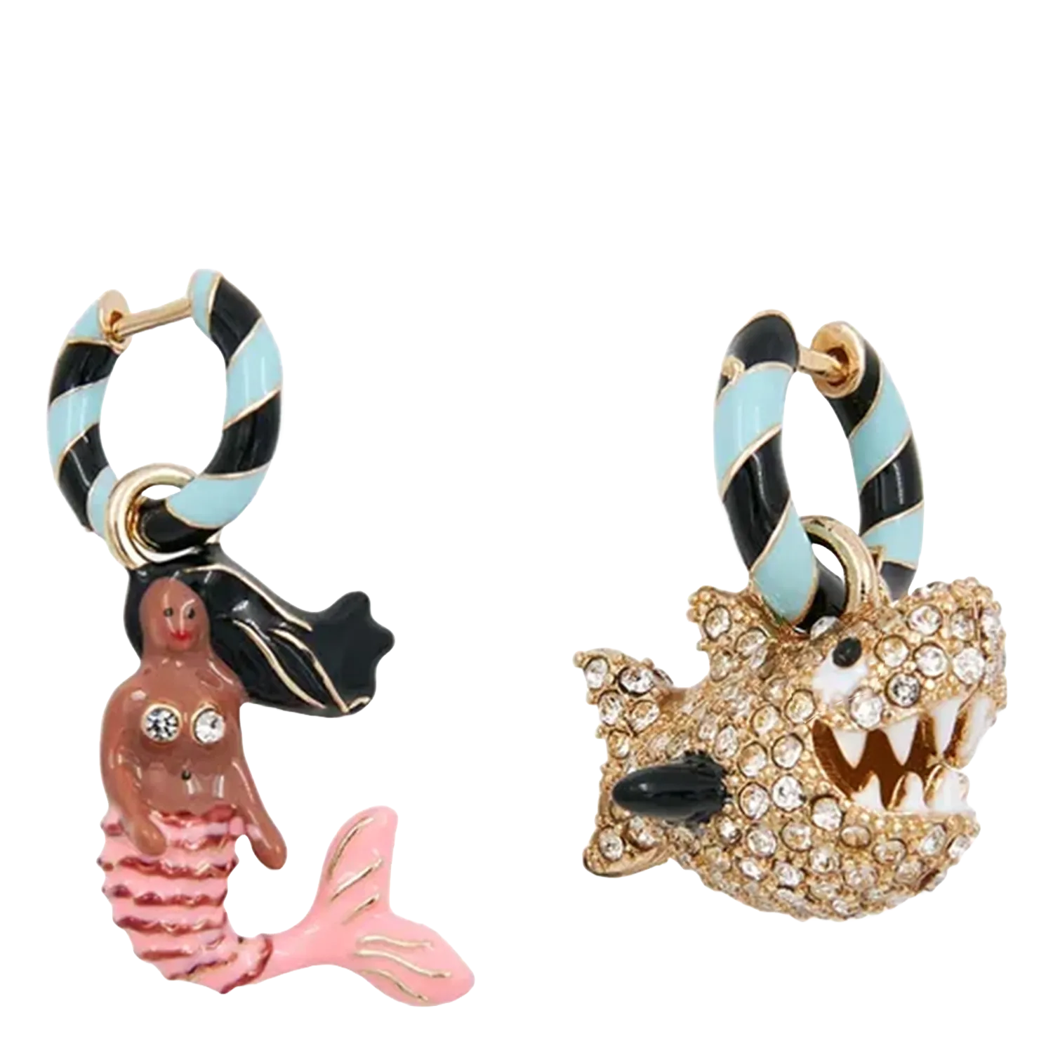 Boucles d'oreilles percées pendantes Bleu HERMAID