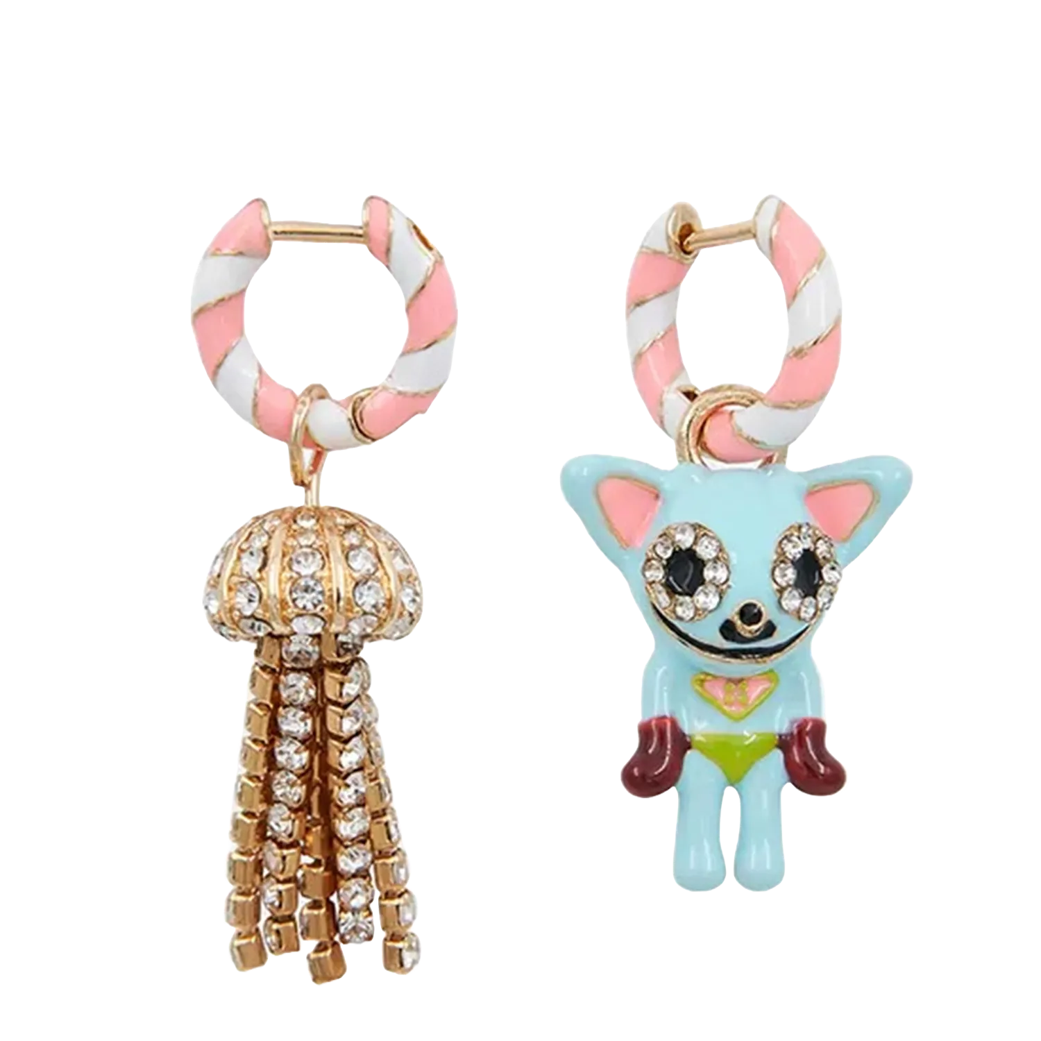 Boucles d'oreillles percées pendantes Rose HIRIS