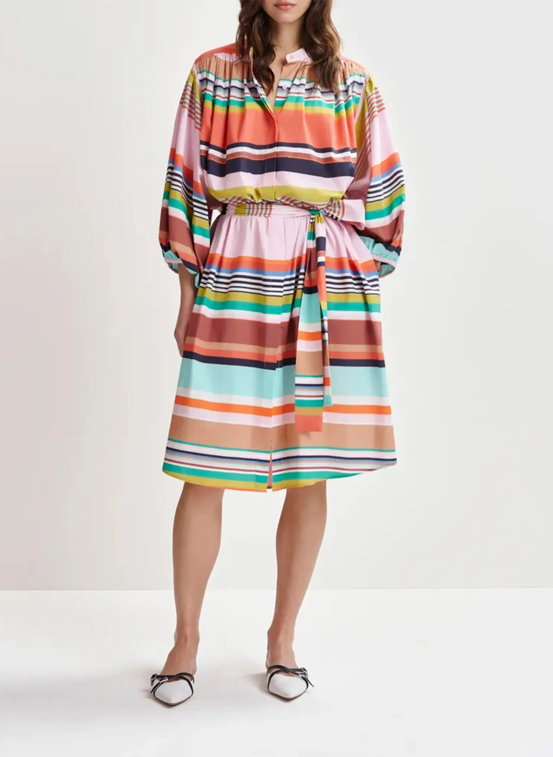 Robe col rond rayé en coton Multicolore HOKLAHOMA