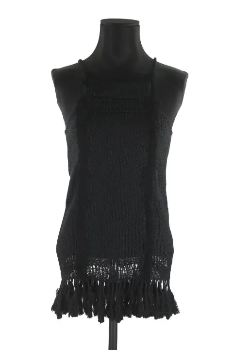 Top à bretelles en coton Noir