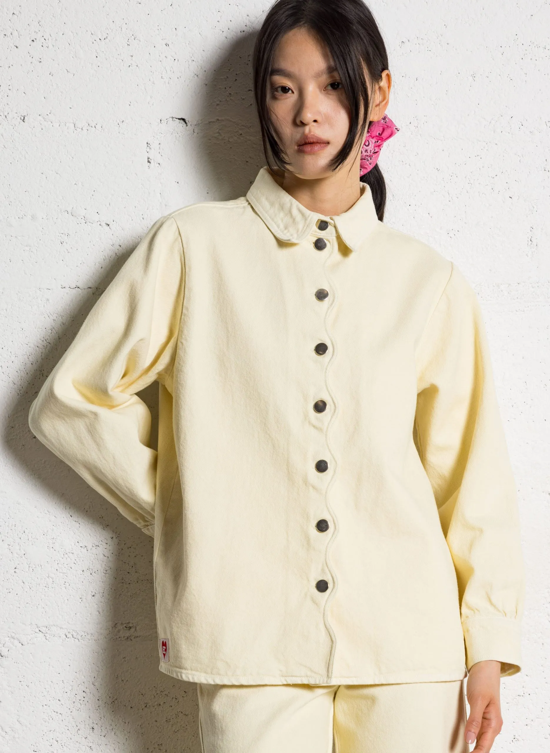 Chemise droite en coton Jaune MAELLE