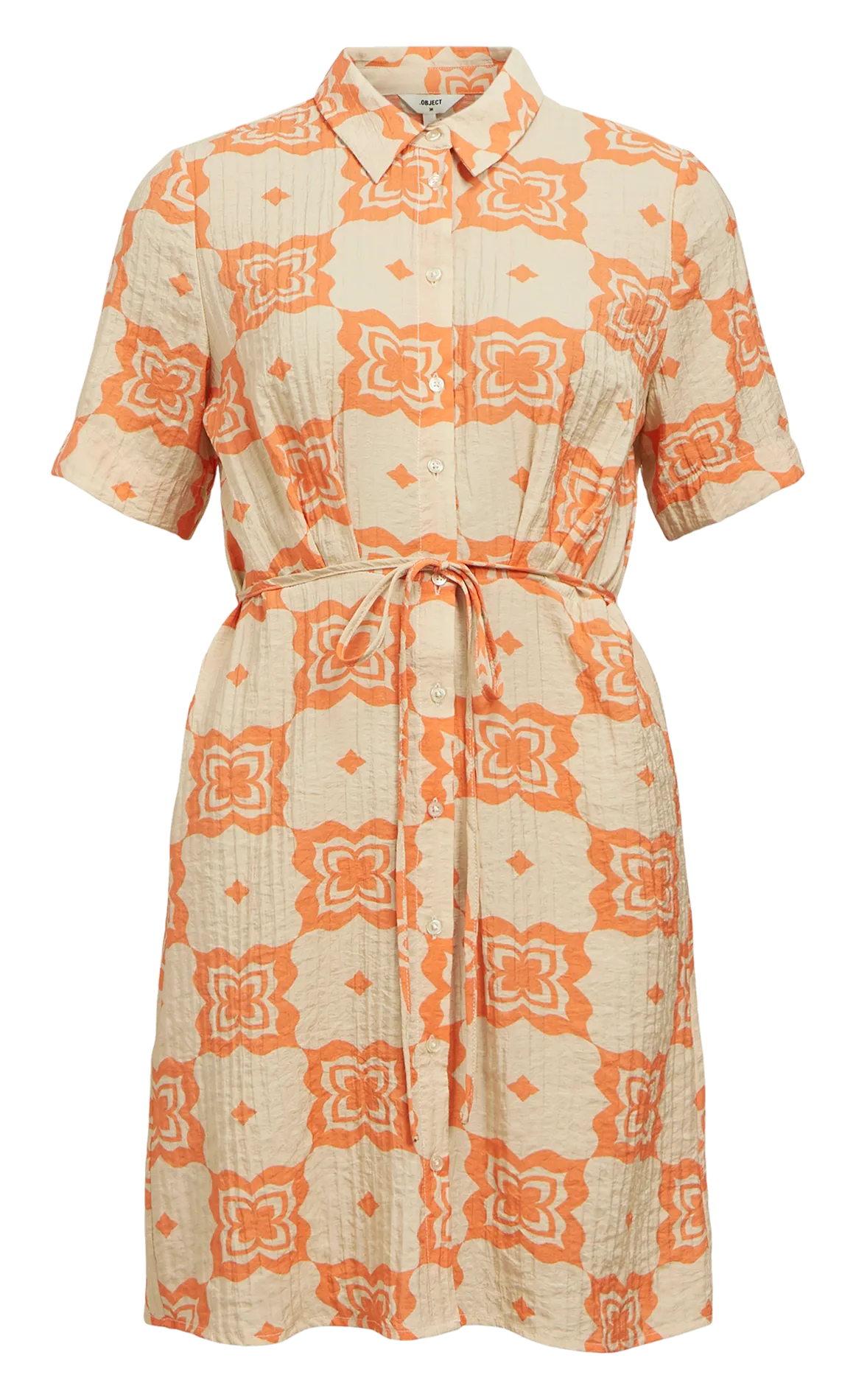 Robe courte imprimée Beige