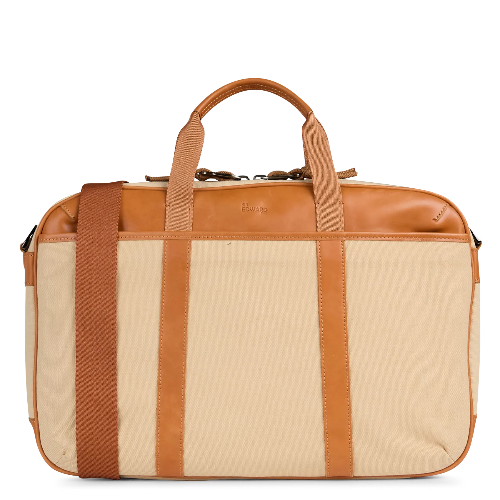 Porte documents aspect bi matière en cuir Marron EPSILON