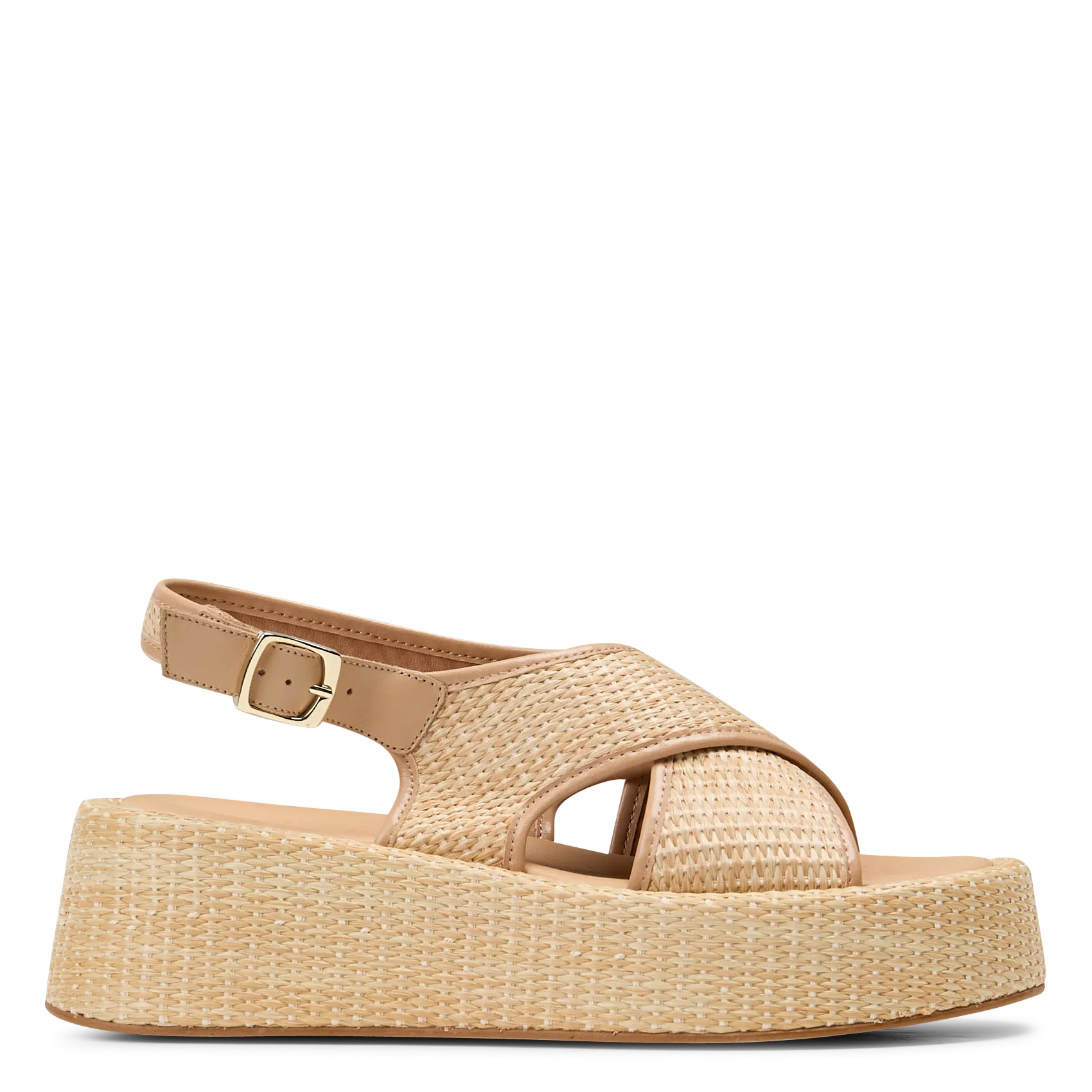 Sandales compensées tissées Beige ELFIA