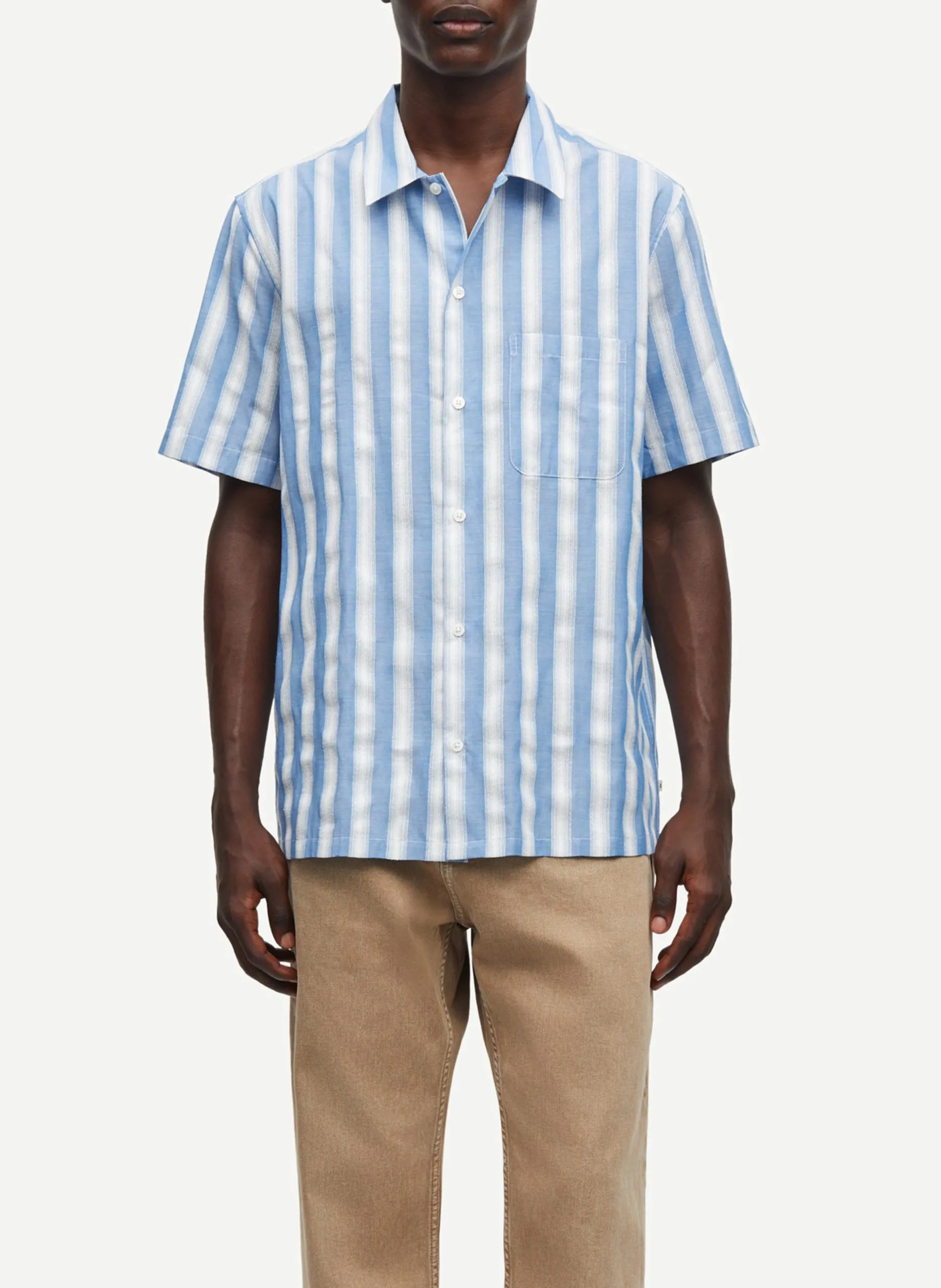 Chemise droite en coton bio rayé Multicolore SAAVAN JF