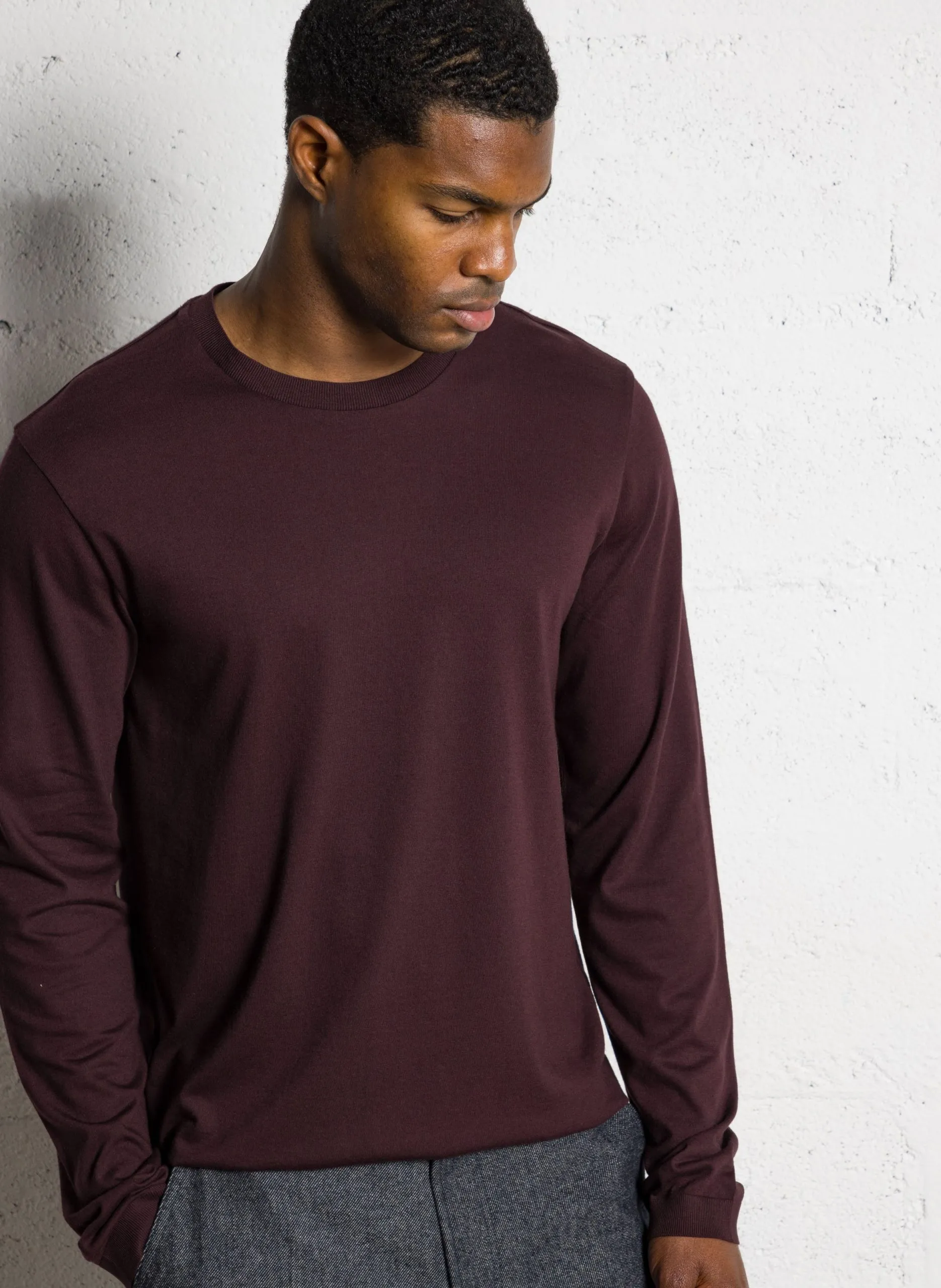 Tee-shirt droit en coton mélangé Violet