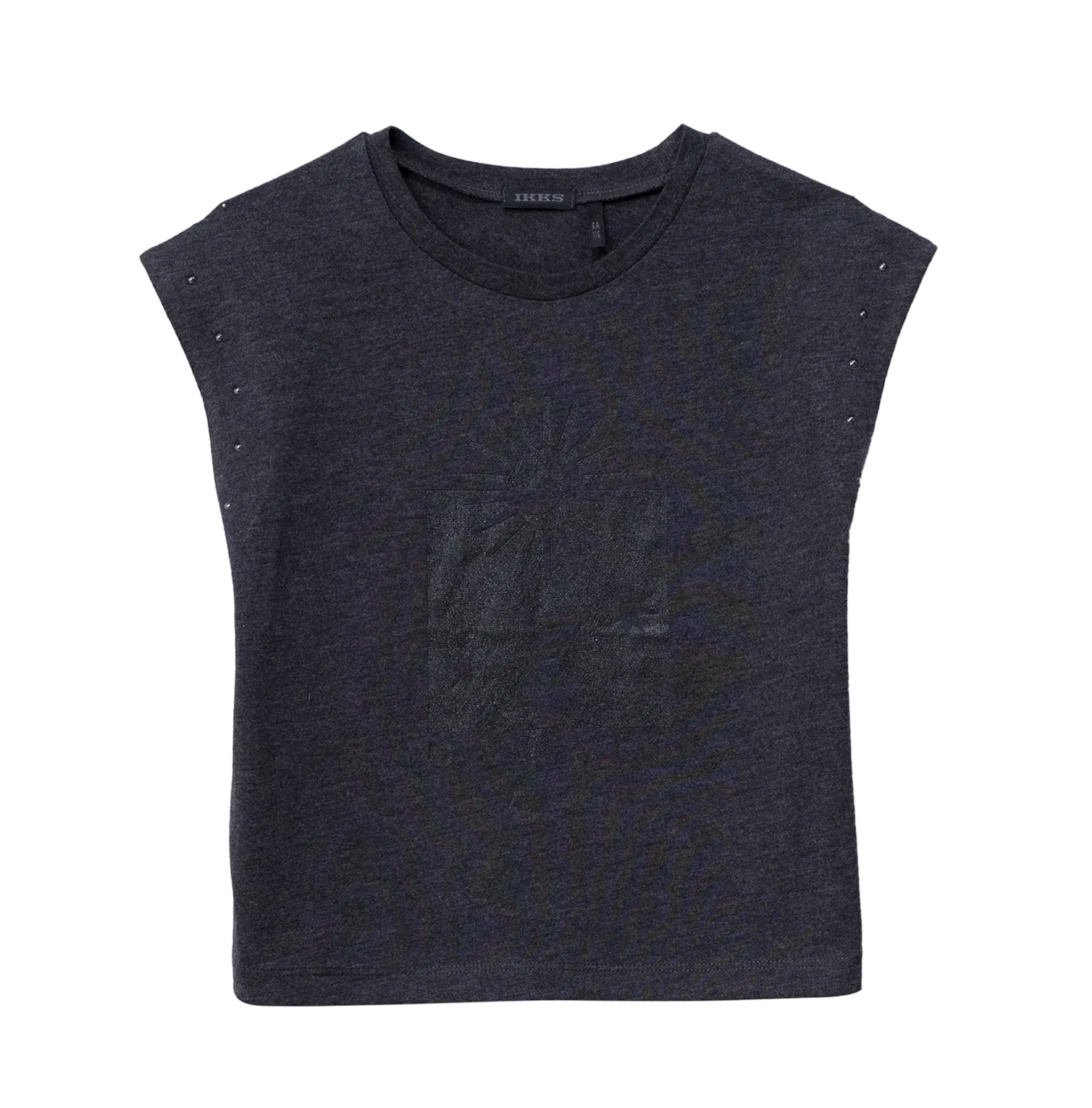 Tee-shirt col rond en coton mélangé Gris