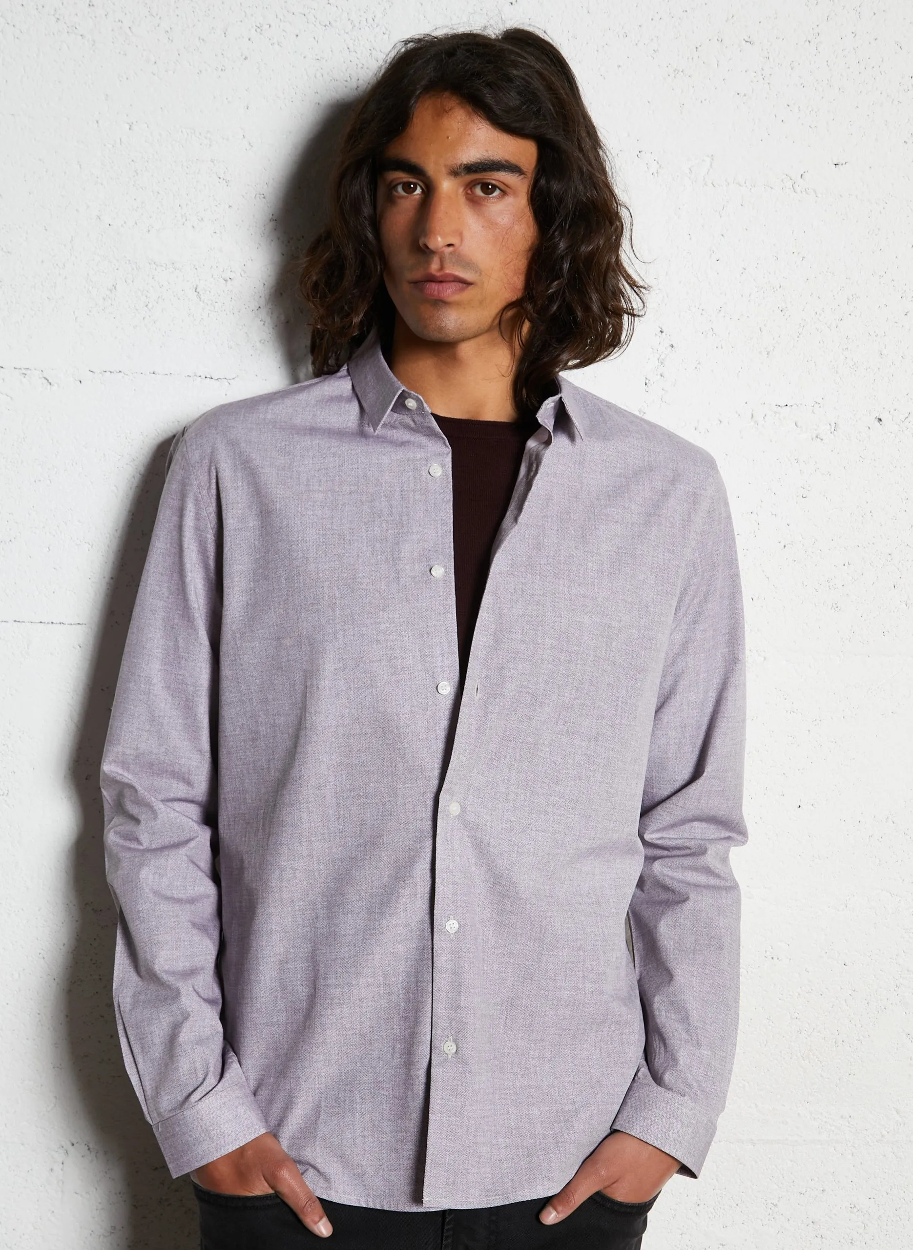 Chemise slim-fit en coton Violet