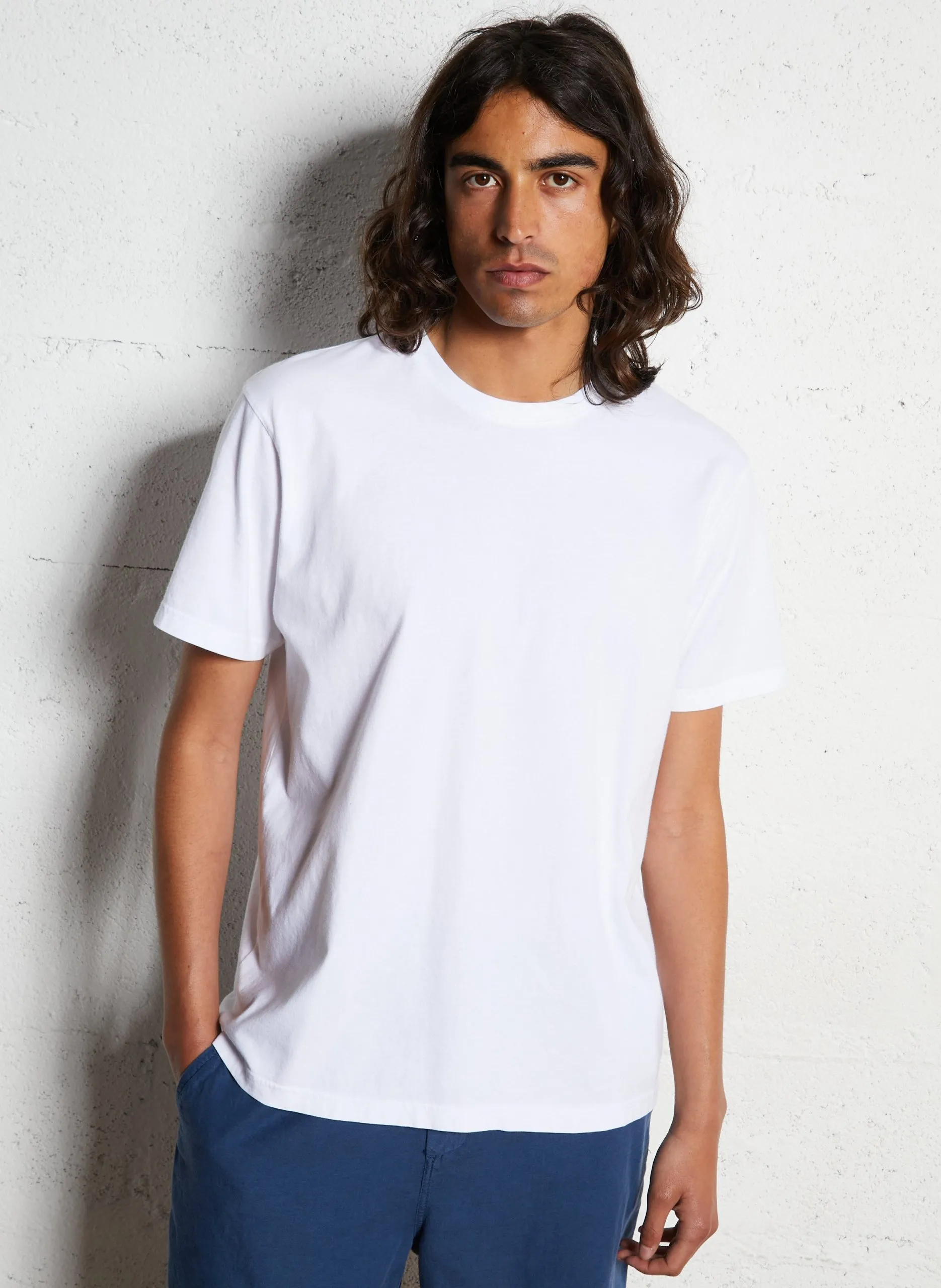 T-shirt col rond en coton biologique Blanc