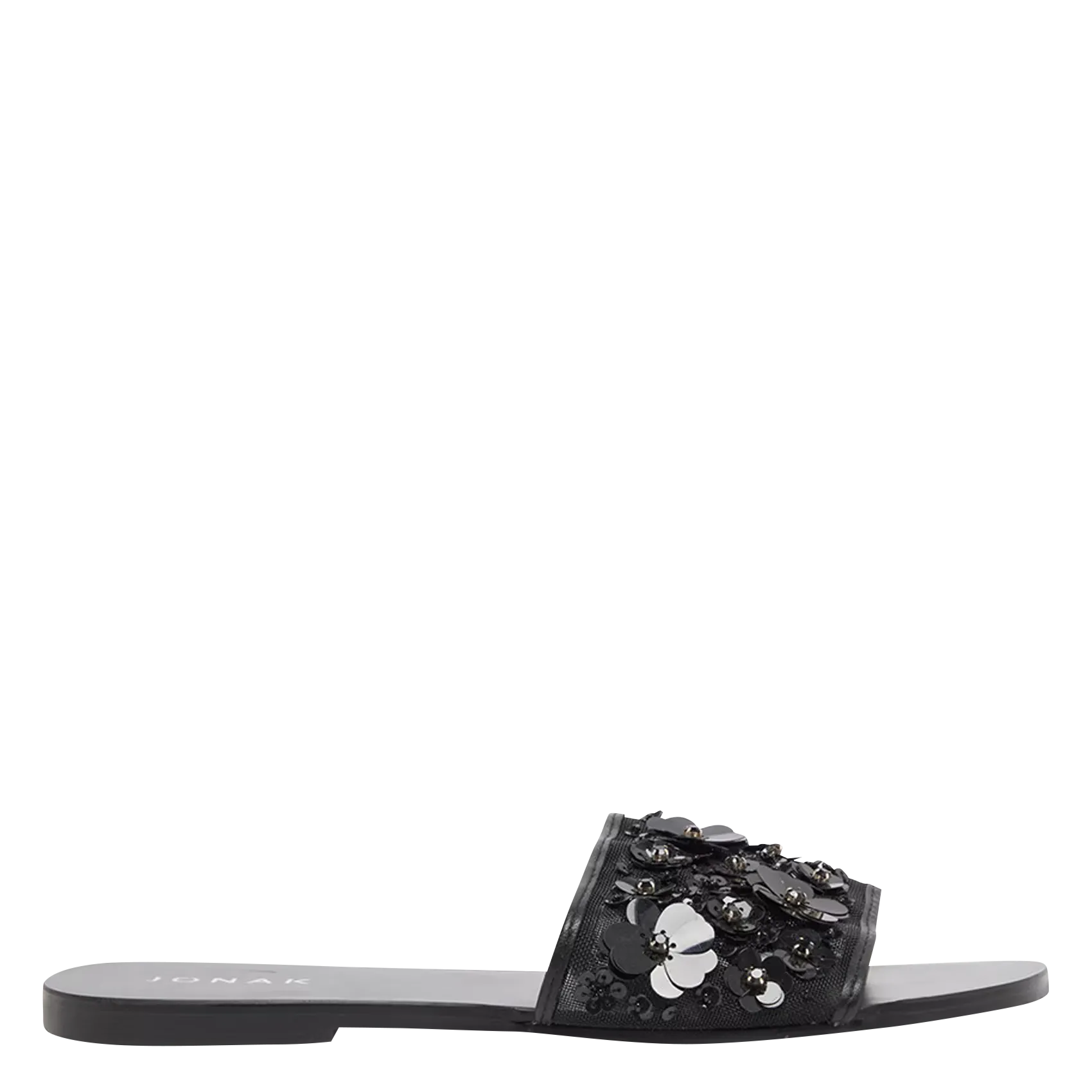 Mules plates à sequins Noir SUN