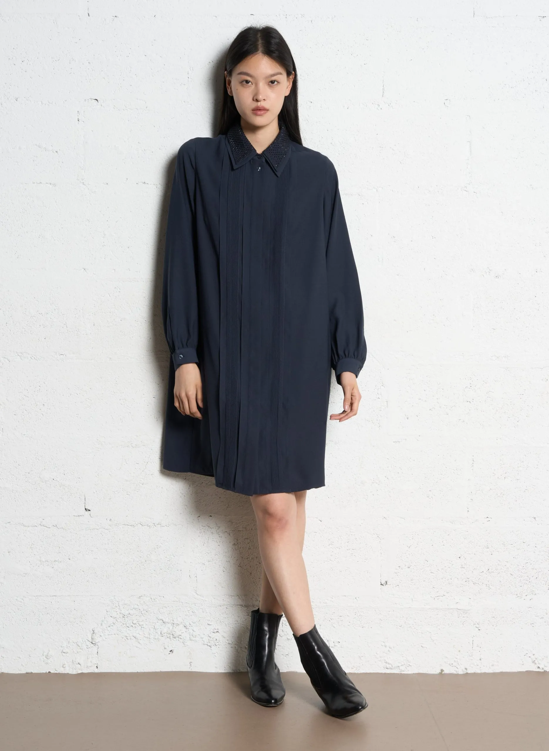 Robe midi oversize Bleu