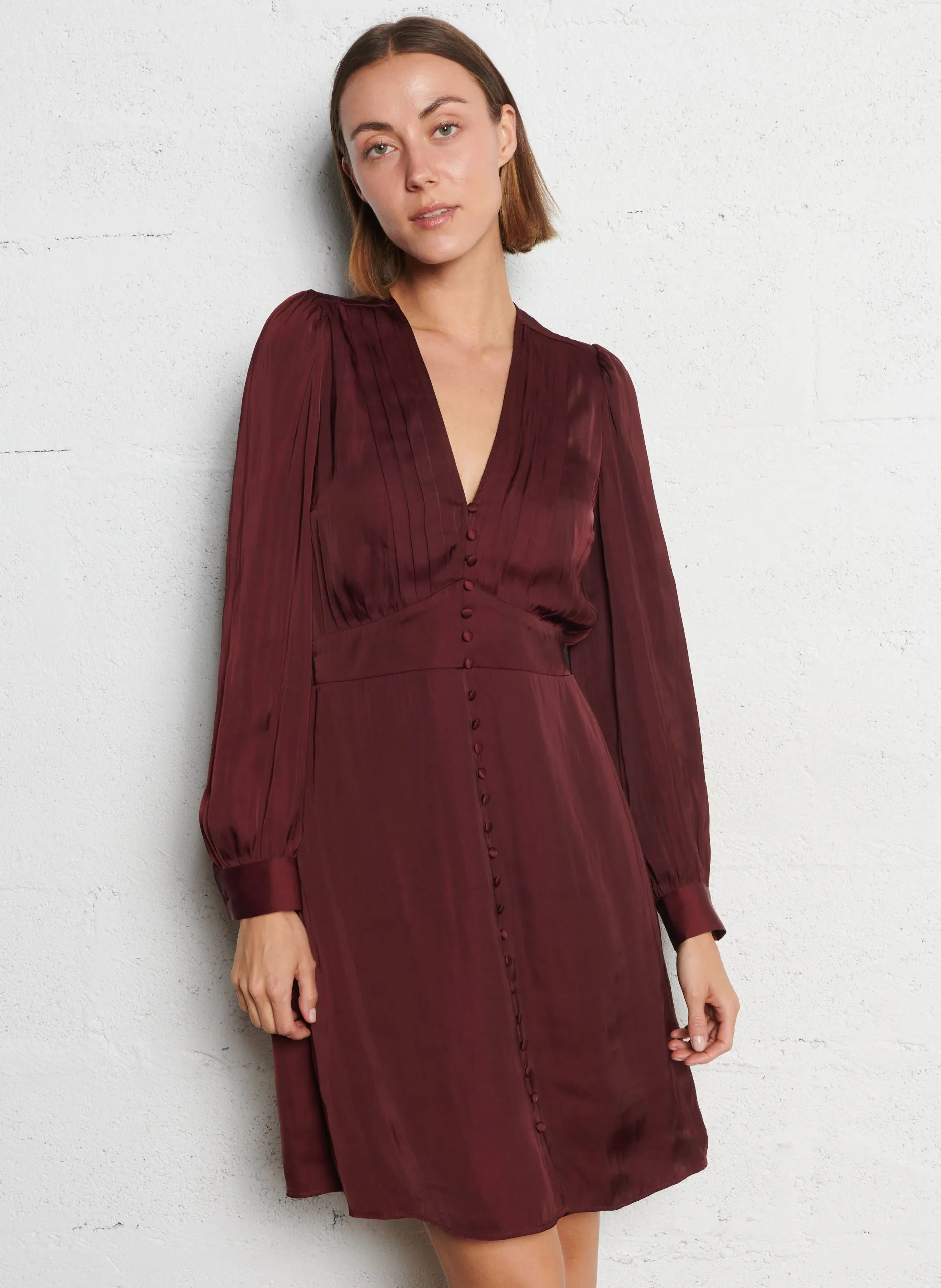 Robe midi plissée Violet