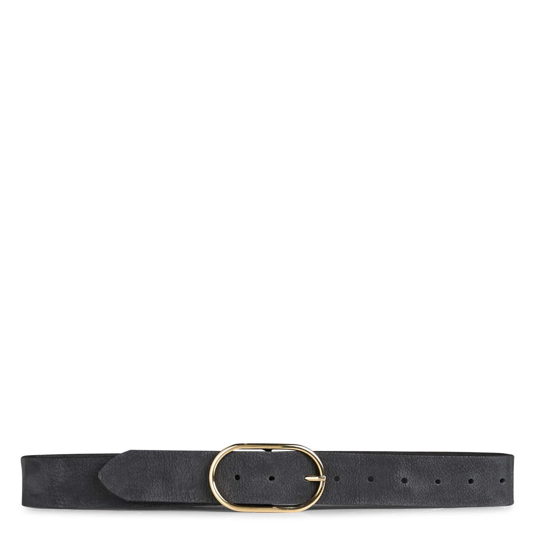 Ceinture grainée à boucle en cuir Noir