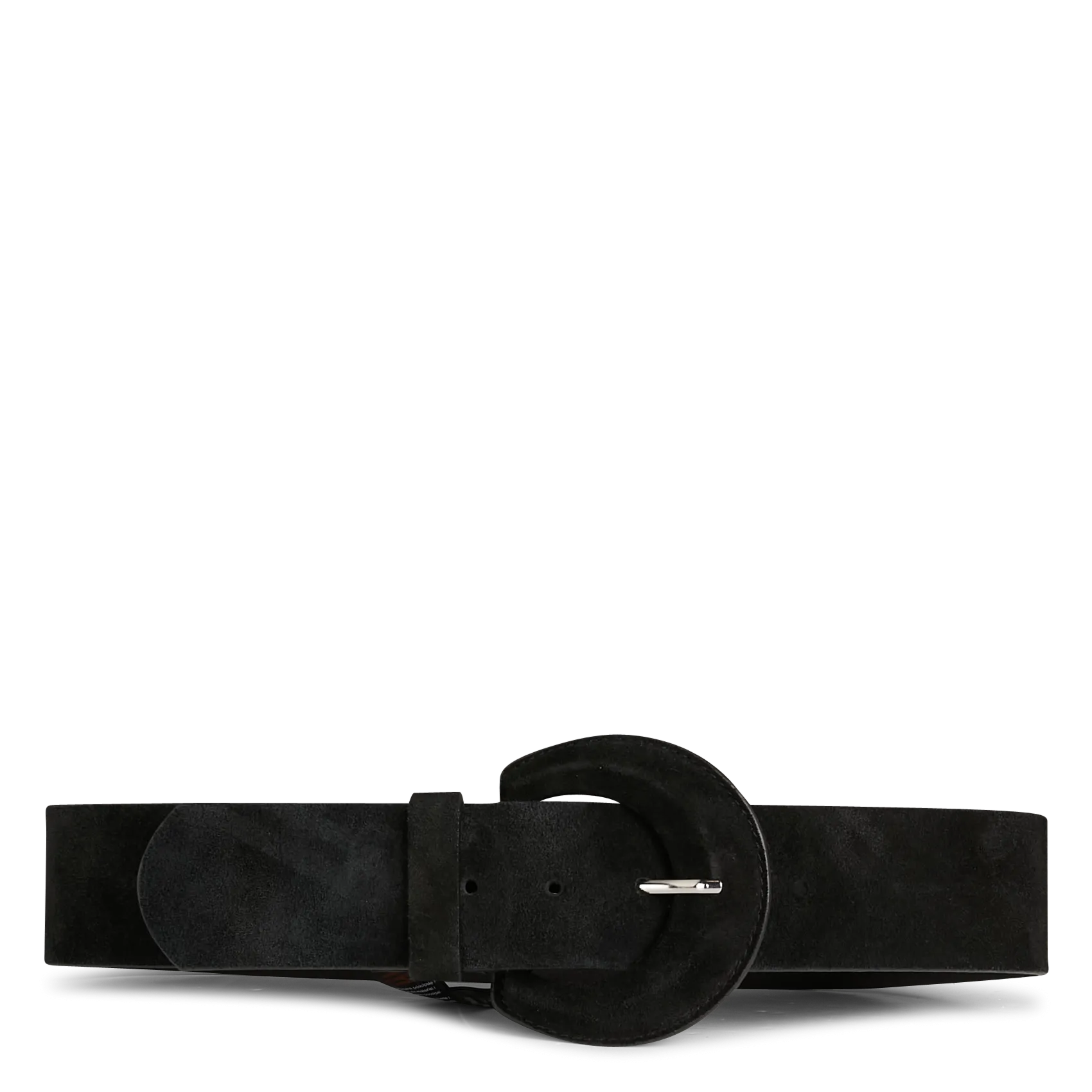 Ceinture large suédée en cuir Noir