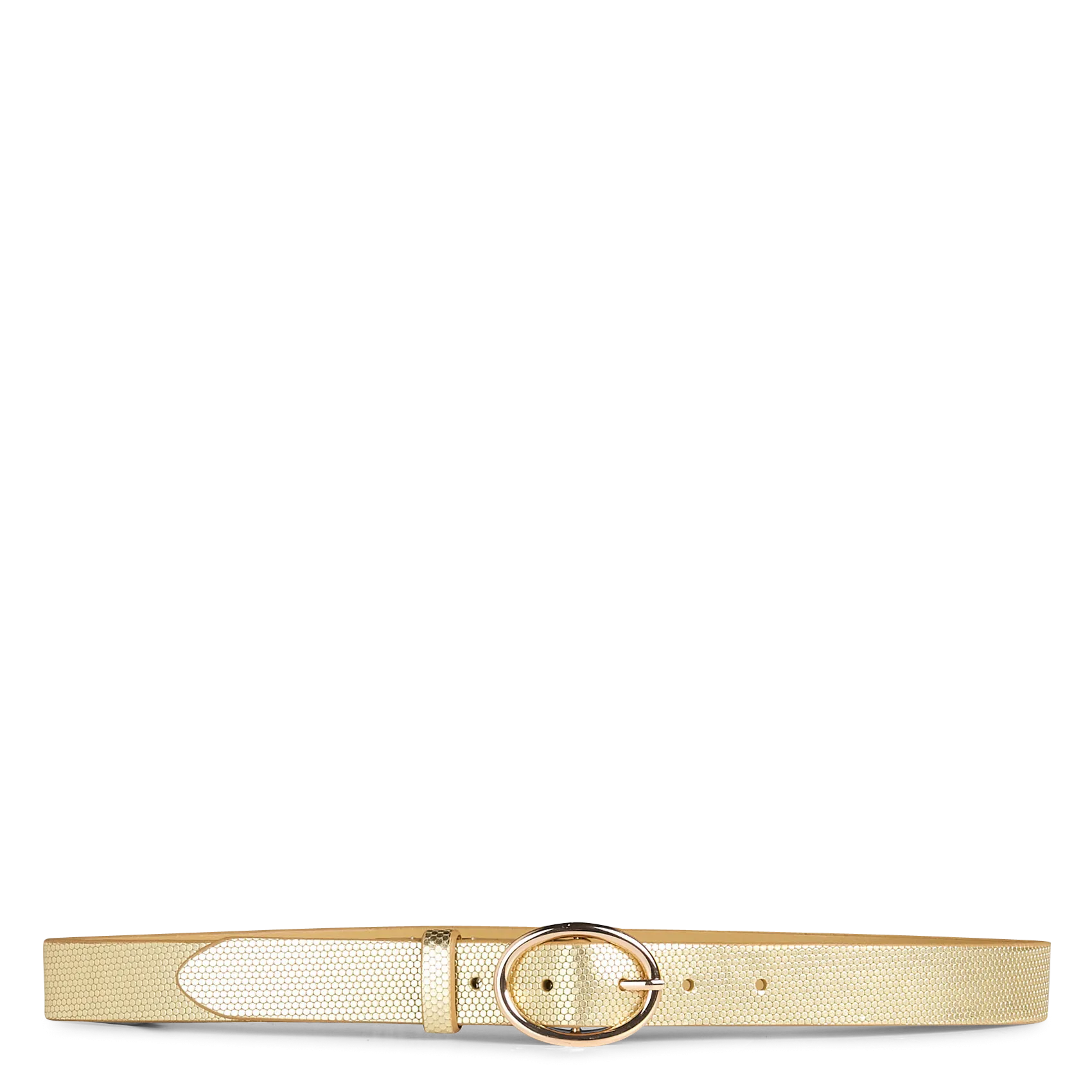 Ceinture en cuir métallisé Doré