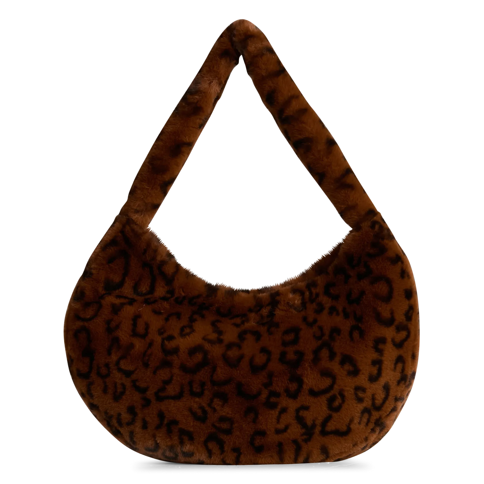 Sac à main en fourrure synthétique imprimé Marron