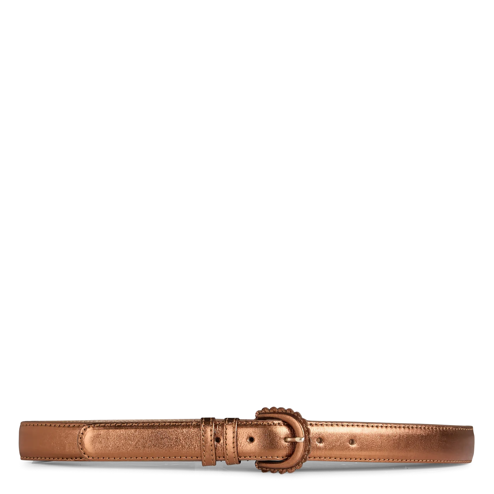 Ceinture fine metallisée Marron