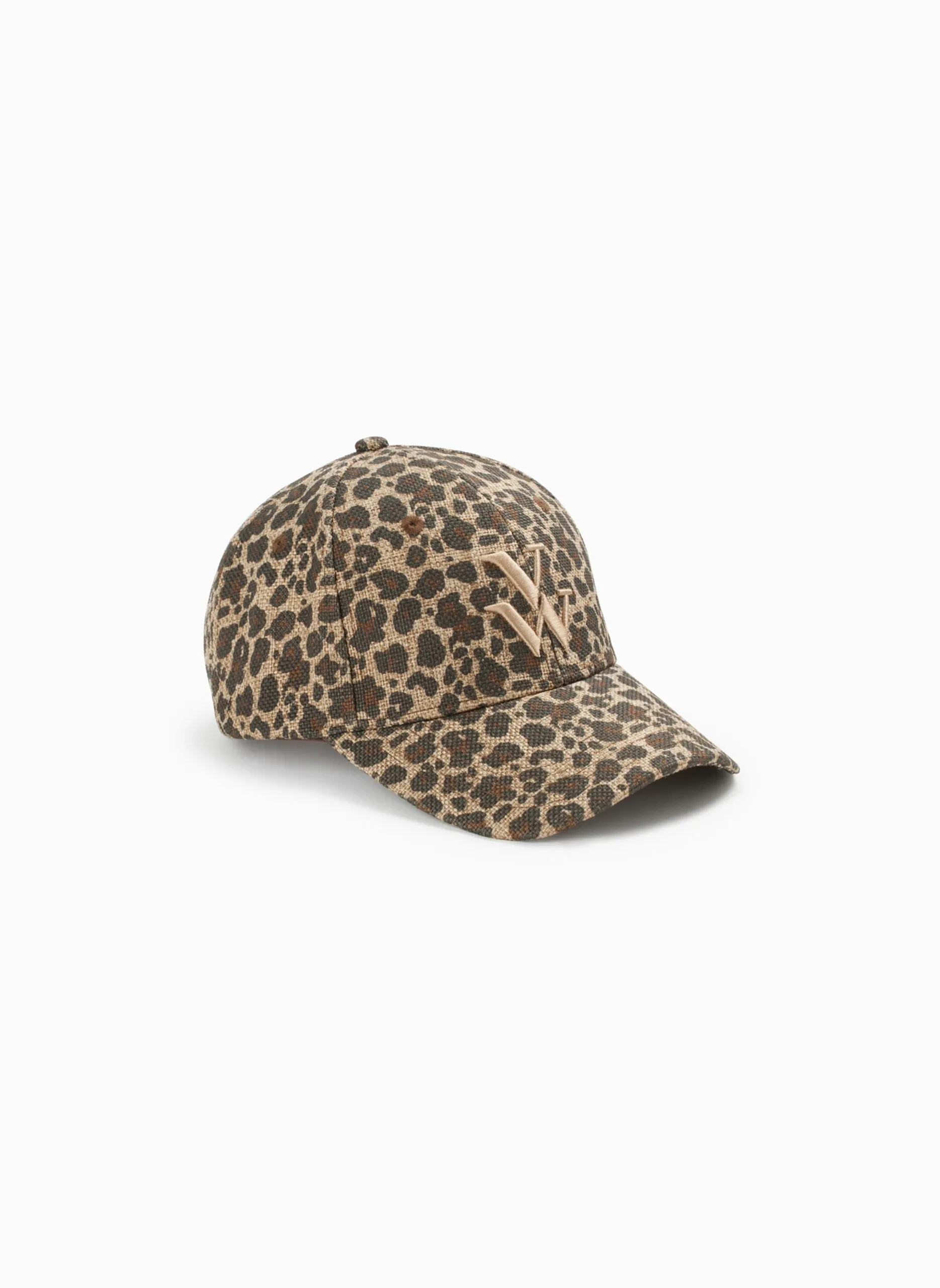 Casquette léopard en toile avec logo brodé Marron CLEM