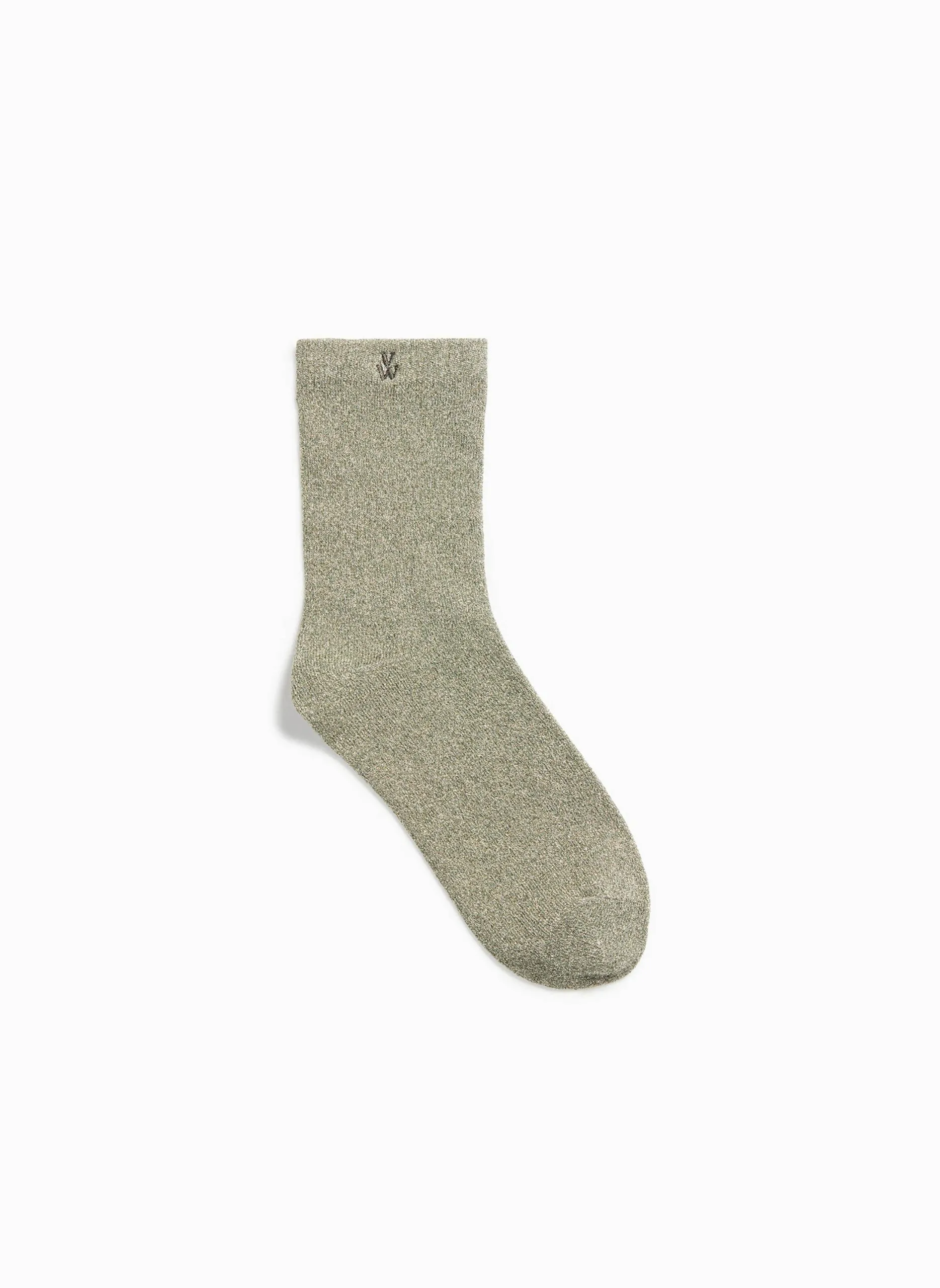 Chaussettes pailletées en coton mélangé Vert QUINN
