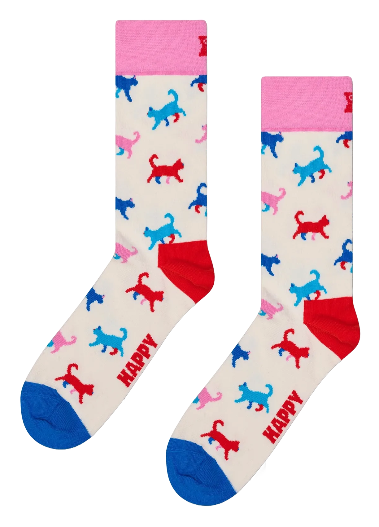 Chaussettes imprimées en coton mélangé Blanc KITTEN LOVE