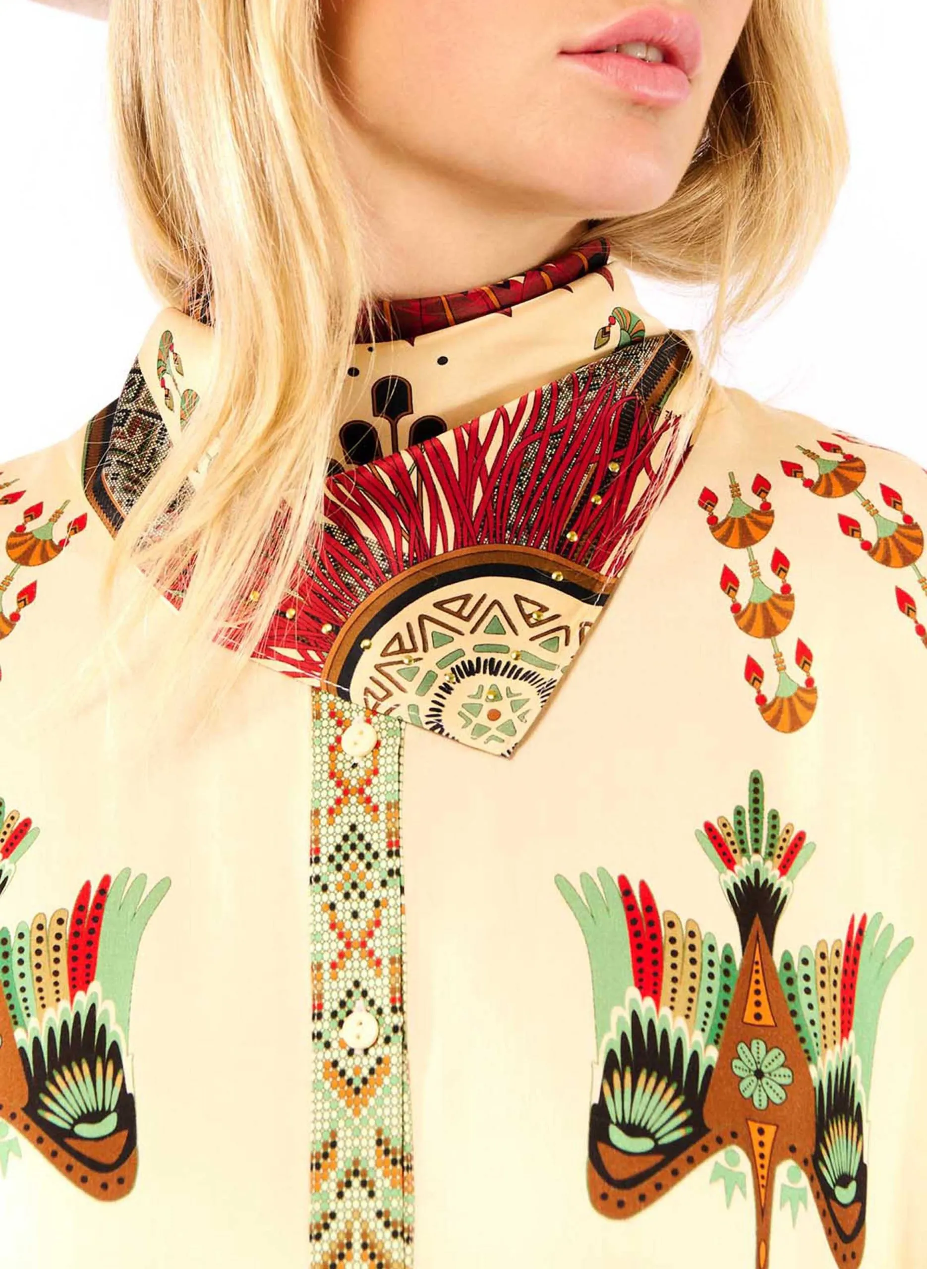 Foulard imprimé Beige NOUVEAU WESTERN MINI