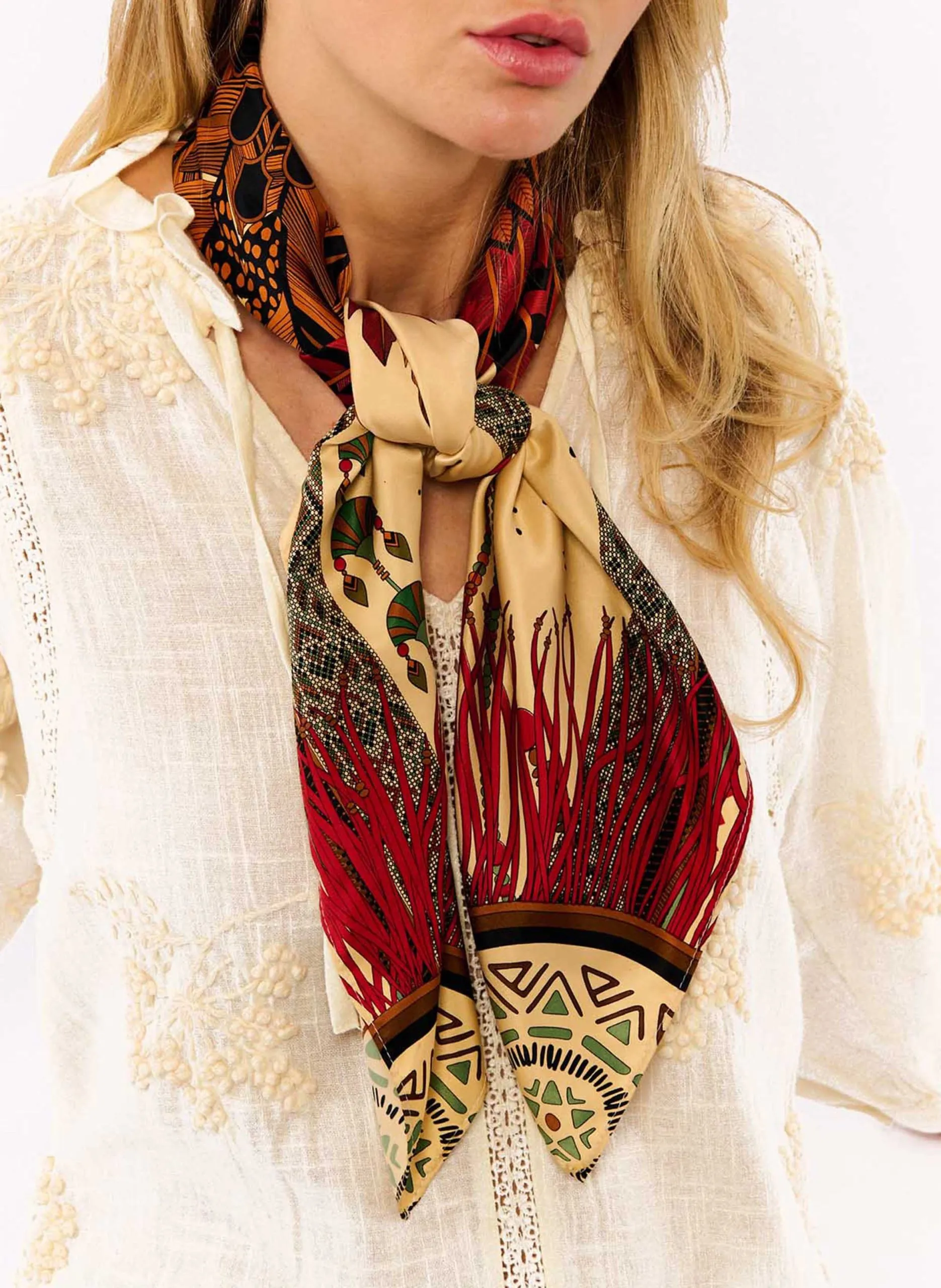 Foulard imprimé Beige NOUVEAU WESTERN MEDIUM