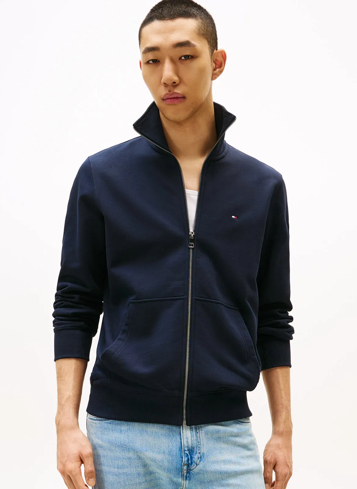 Sweat droit en coton Bleu