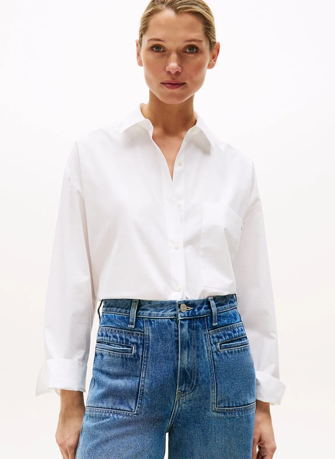 Chemise oversize en coton bio Blanc