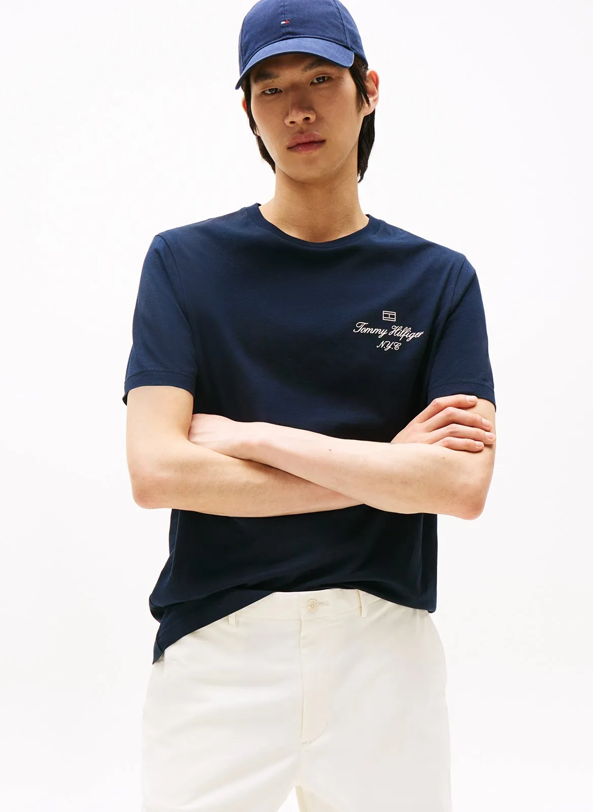 Tee-shirt droit en coton Bleu