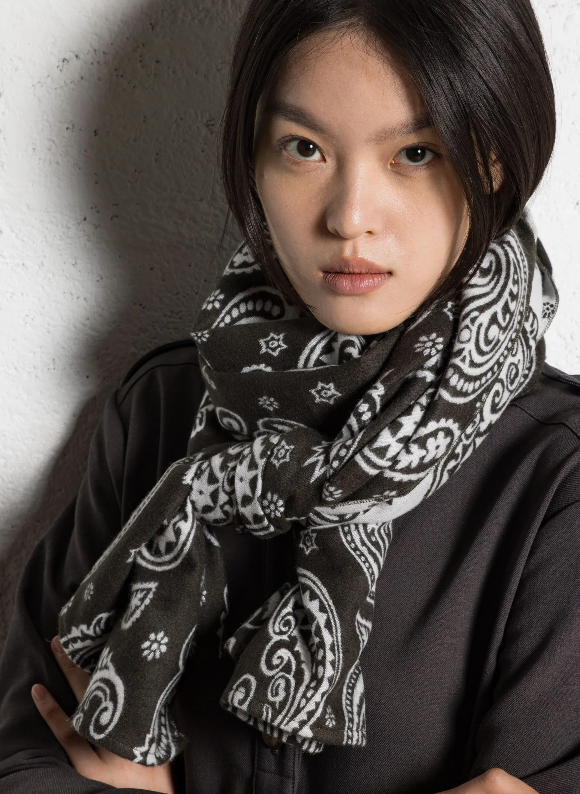 Echarpe douce imprimée Kaki ALVA