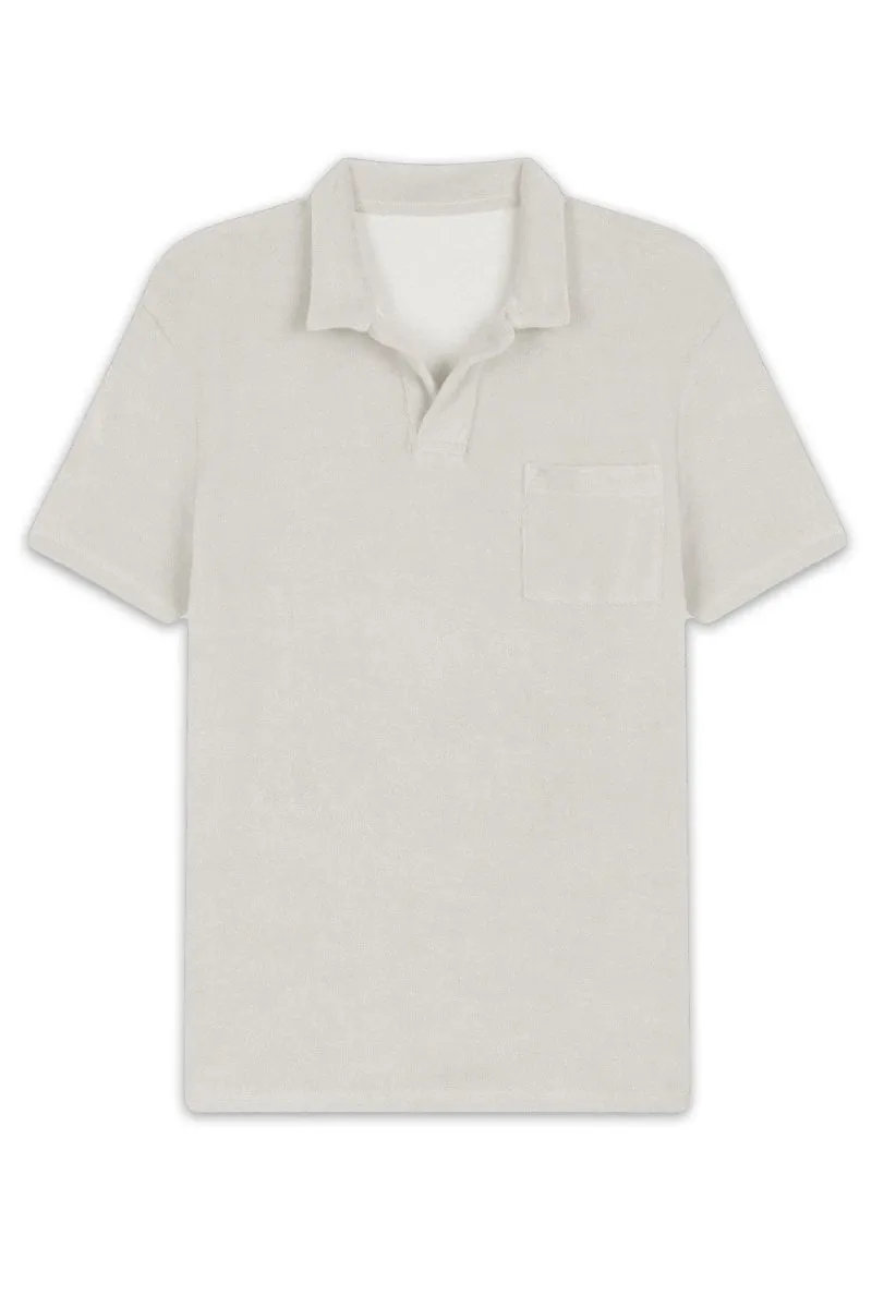 Polo manches courtes col à revers Blanc POLO EPONGE