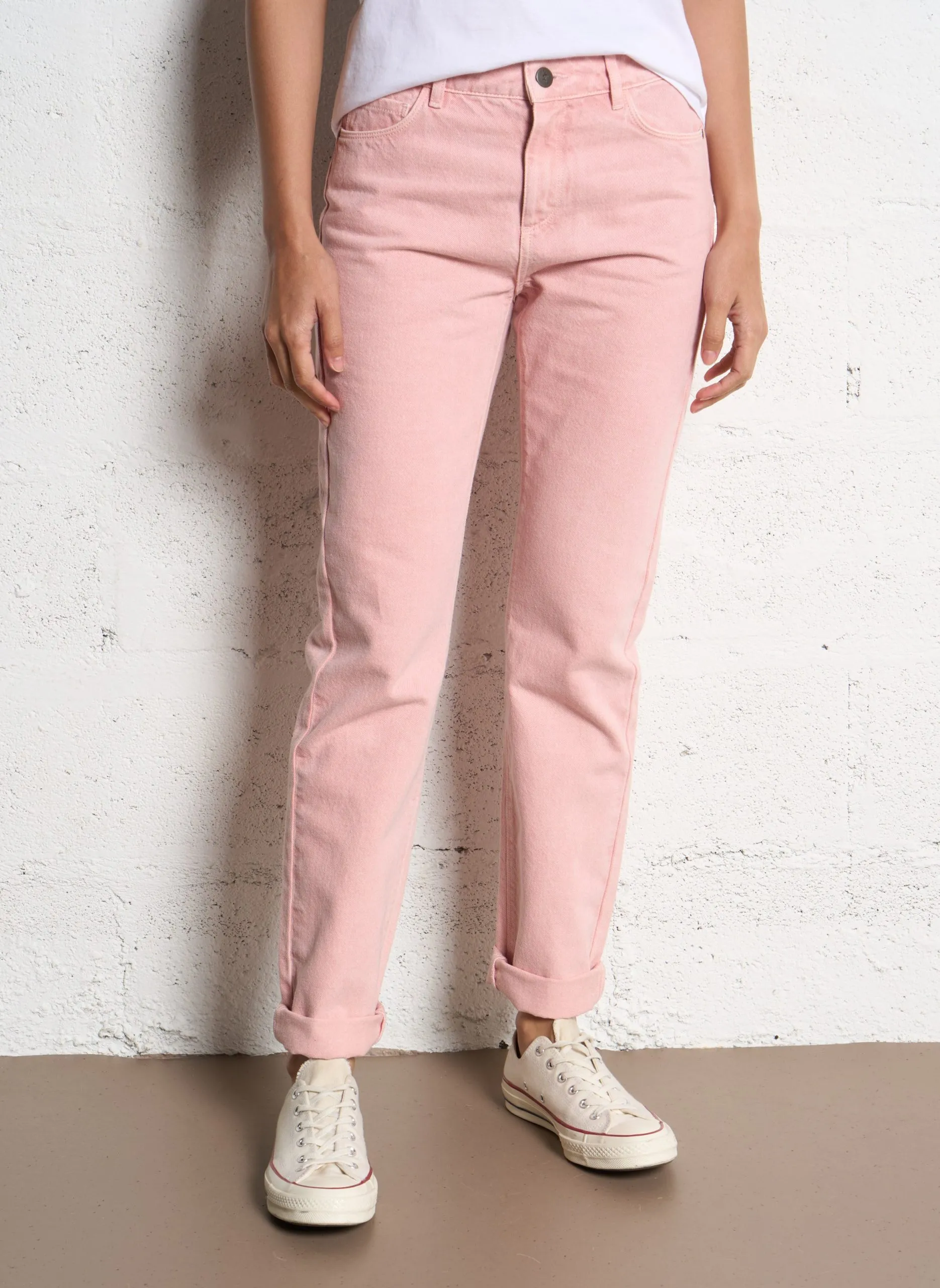 Jean droit taille haute Rose LE CARLA